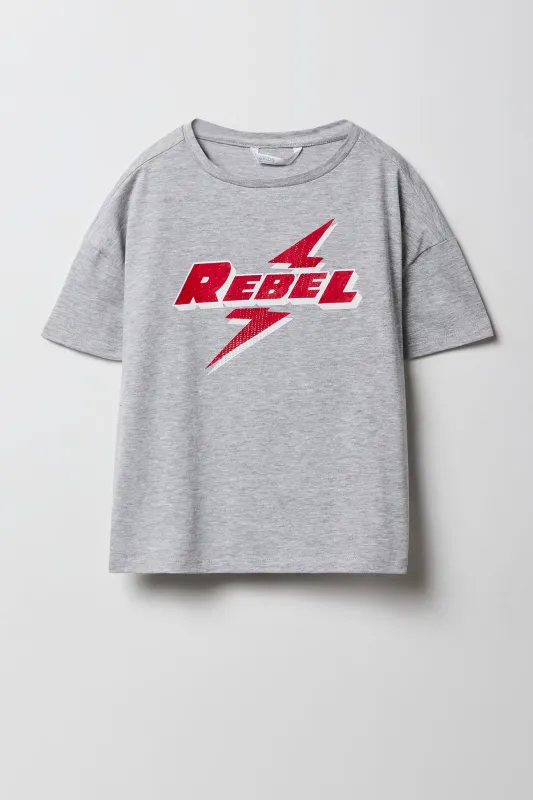 T-shirt surdimensionné à motif en pierres du Rhin pour filles sold by Urban Planet