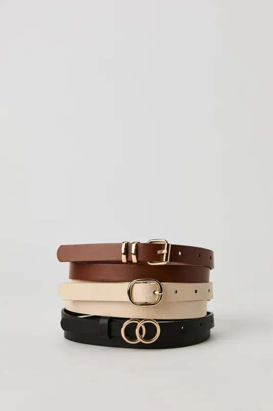 Faux Leather Belt (3 Pack) sold by Urban Planet