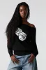 Jacquard Knit Off Shoulder Sweater sold by Urban Planet