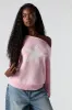 Jacquard Knit Off Shoulder Sweater sold by Urban Planet