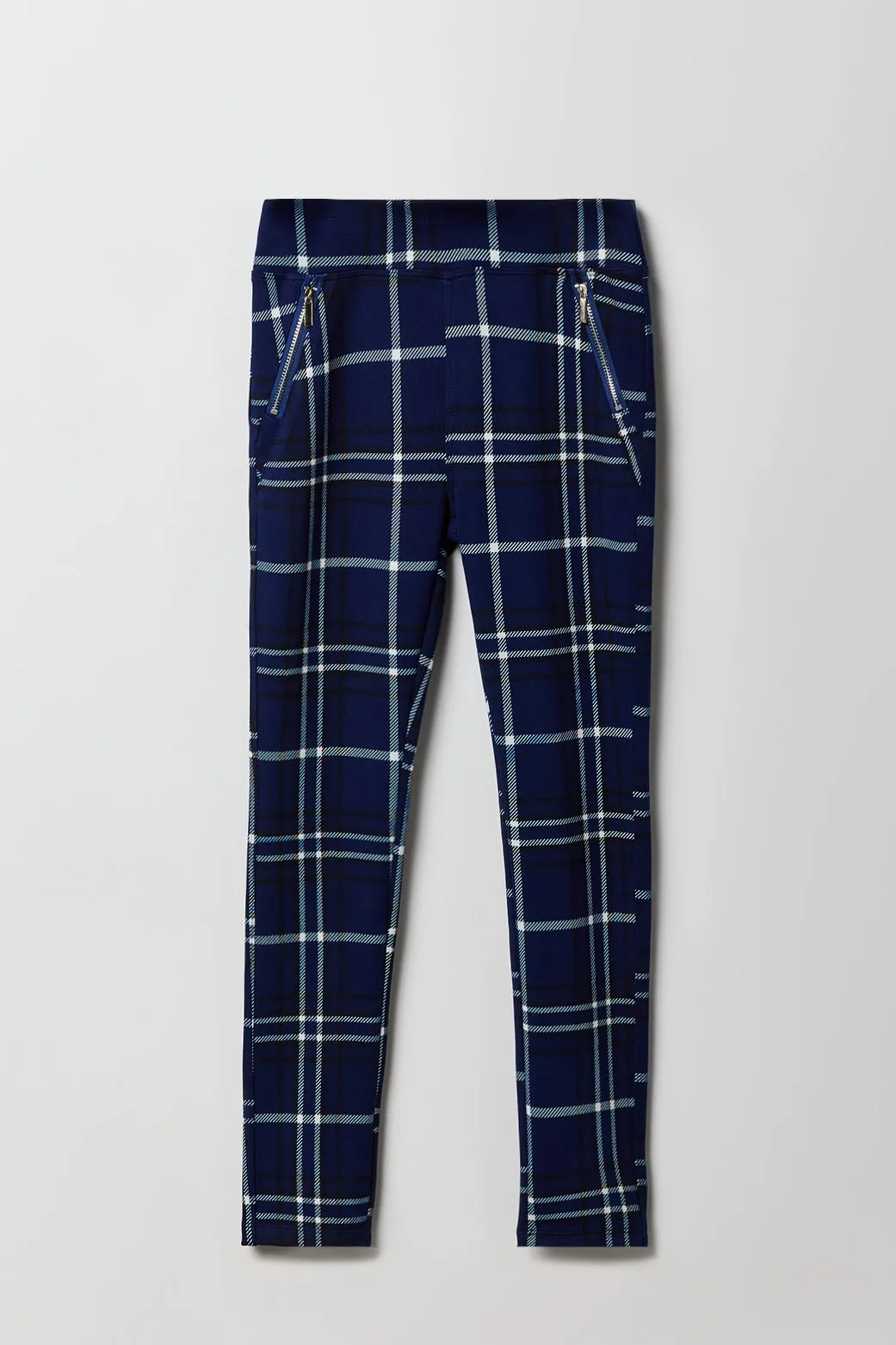 Girls Plaid Zipper Pocket Legging sold by Urban Planet
