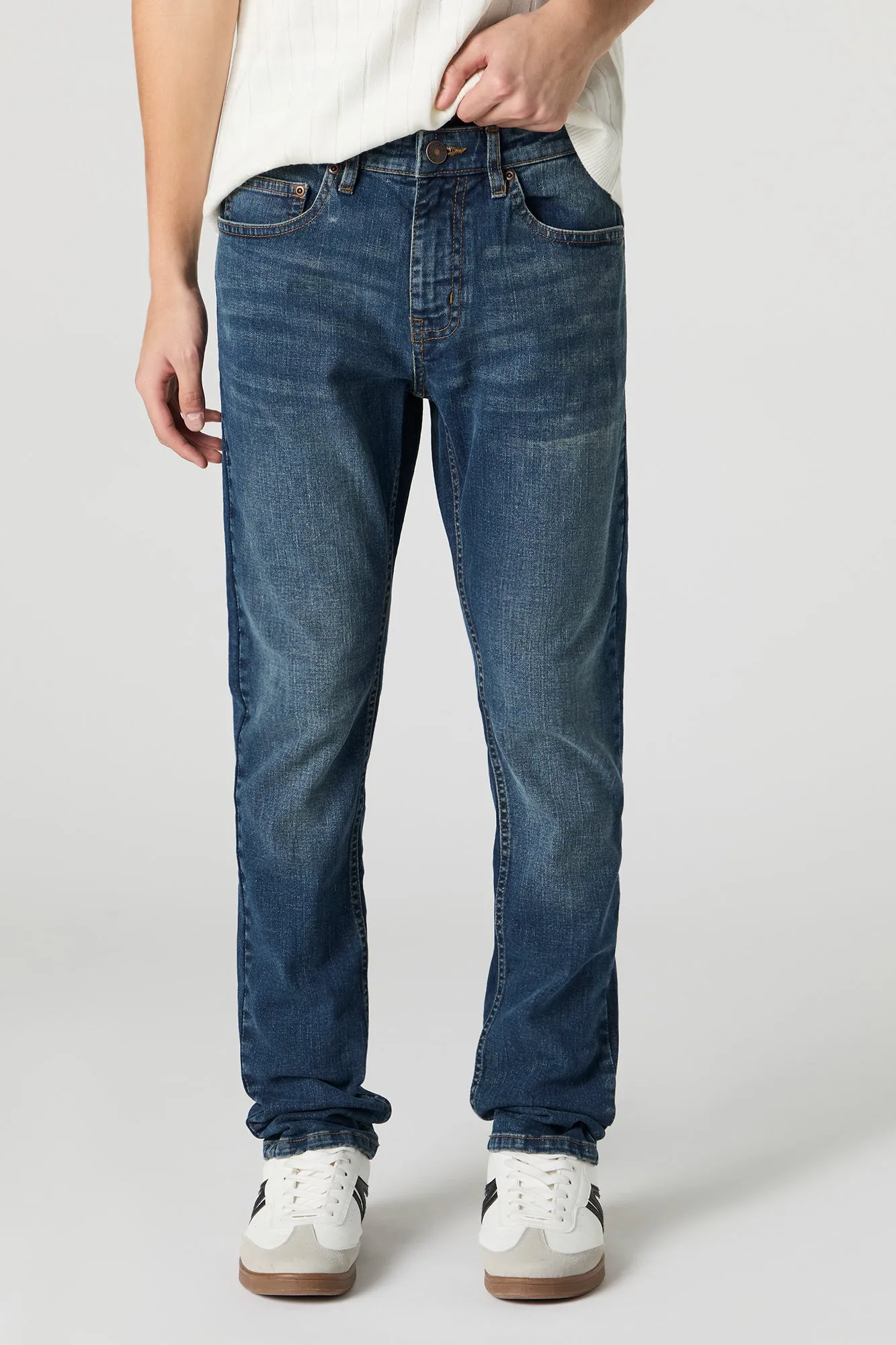 Dark Wash Stretch Denim Skinny Jean sold by Urban Planet