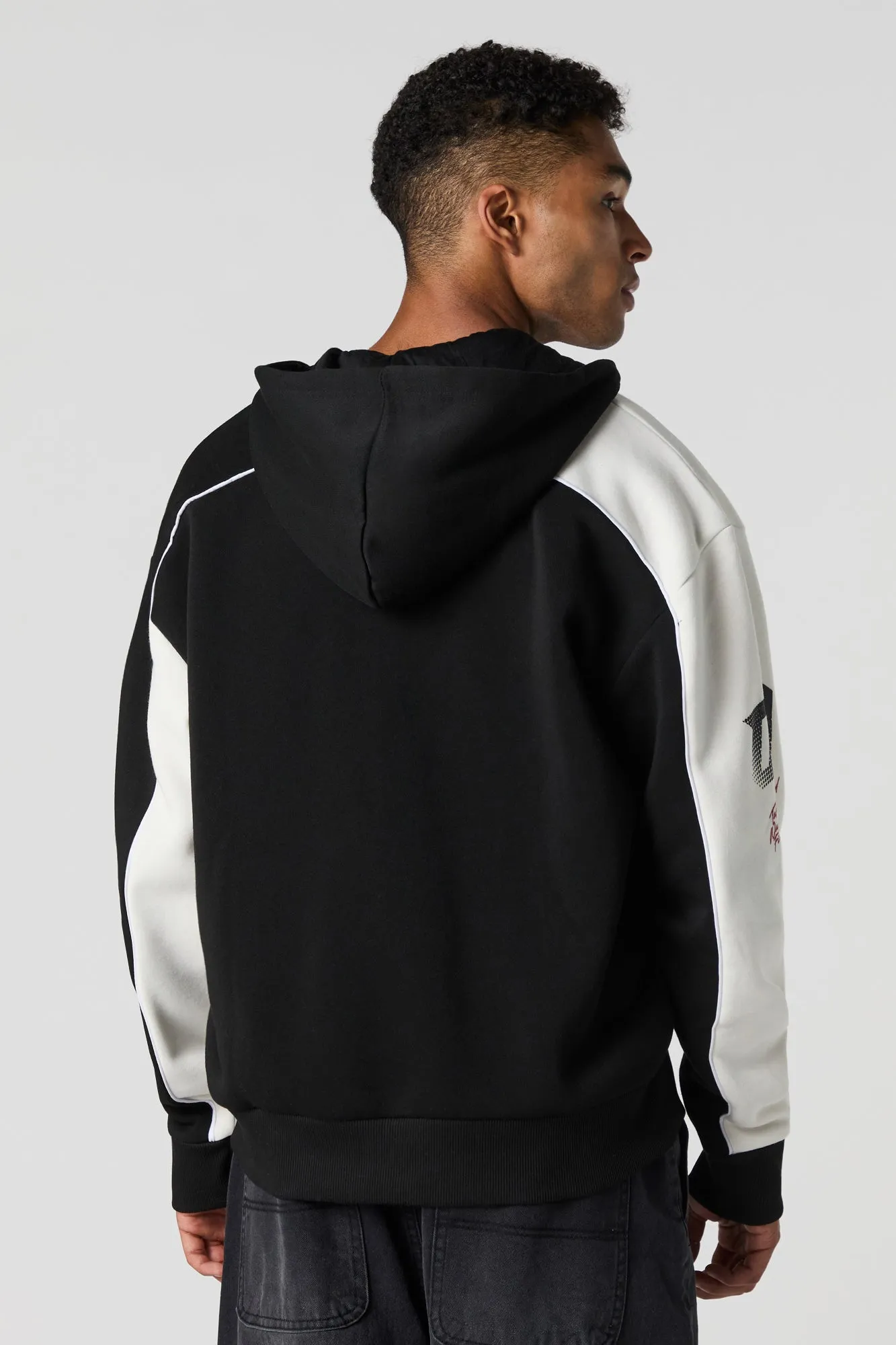 Racing Graphic Fleece Zip-Up Hoodie sold by Urban Planet product image thumbnail 5