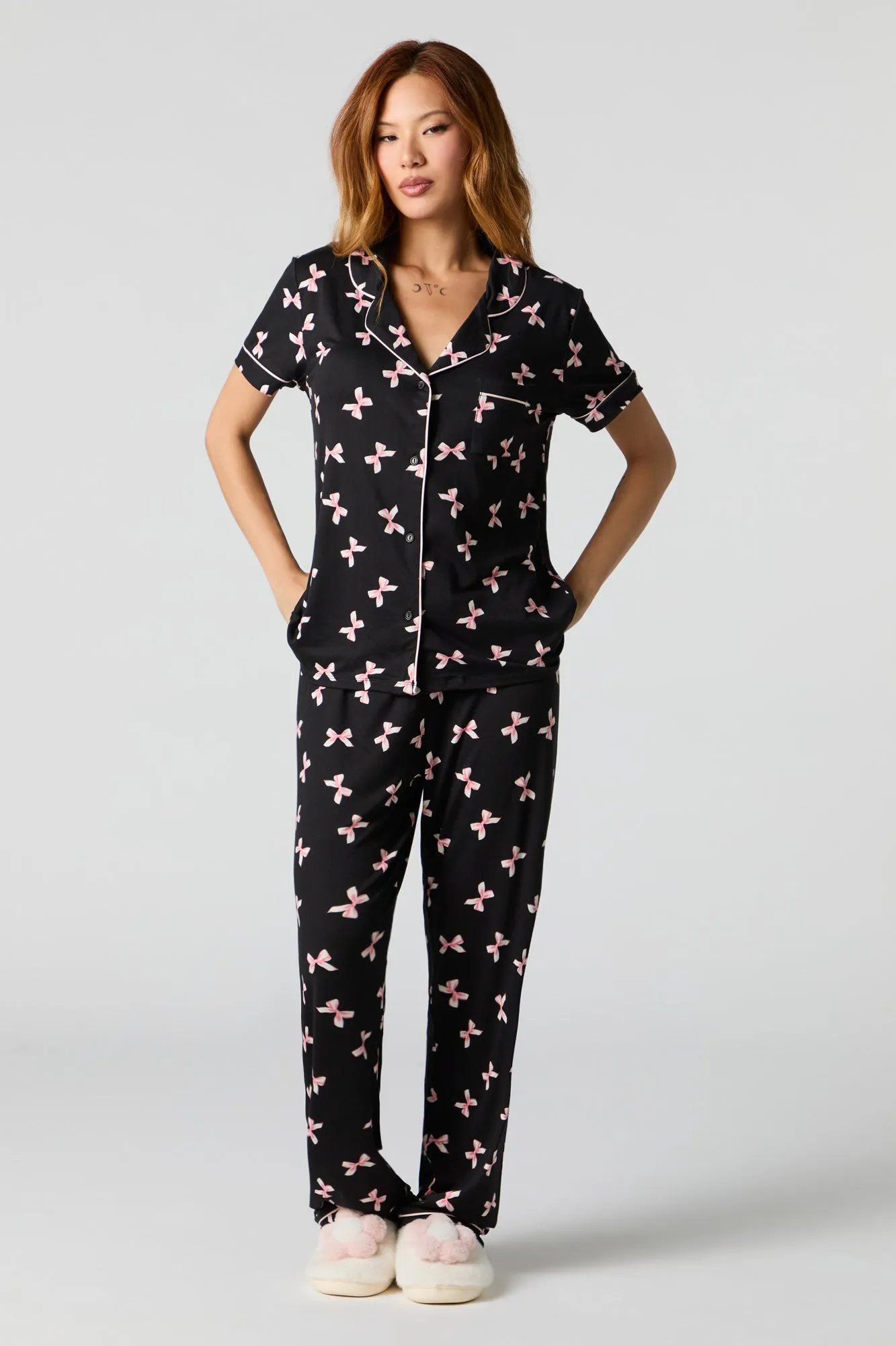 Ensemble-pyjama 2 pièces t-shirt boutonné et pantalon sold by Urban Planet product image thumbnail 2