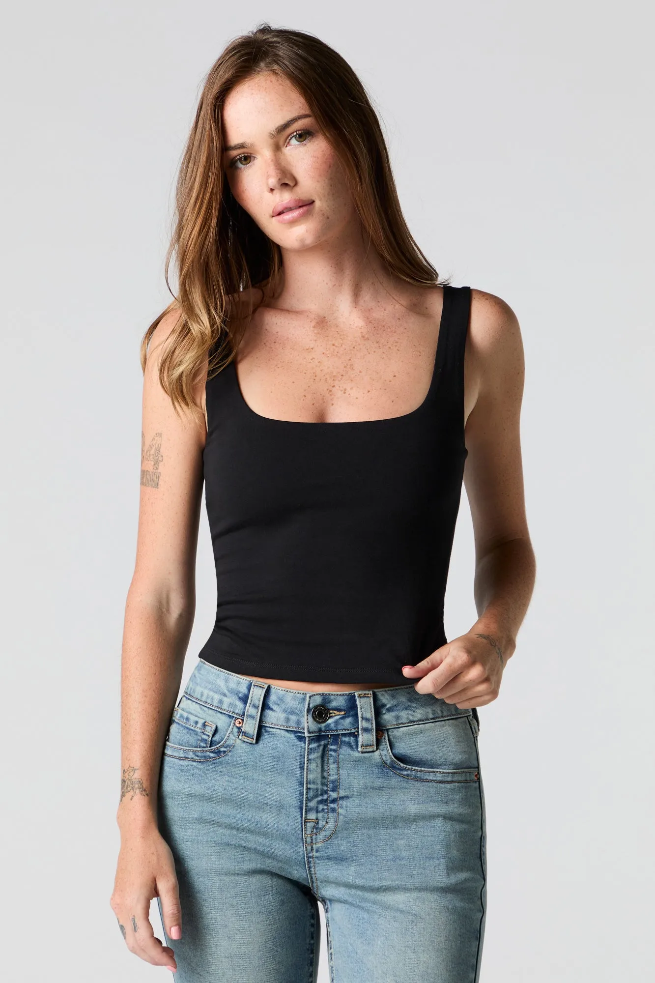 Contour Square Neck Tank sold by Urban Planet product image thumbnail 4