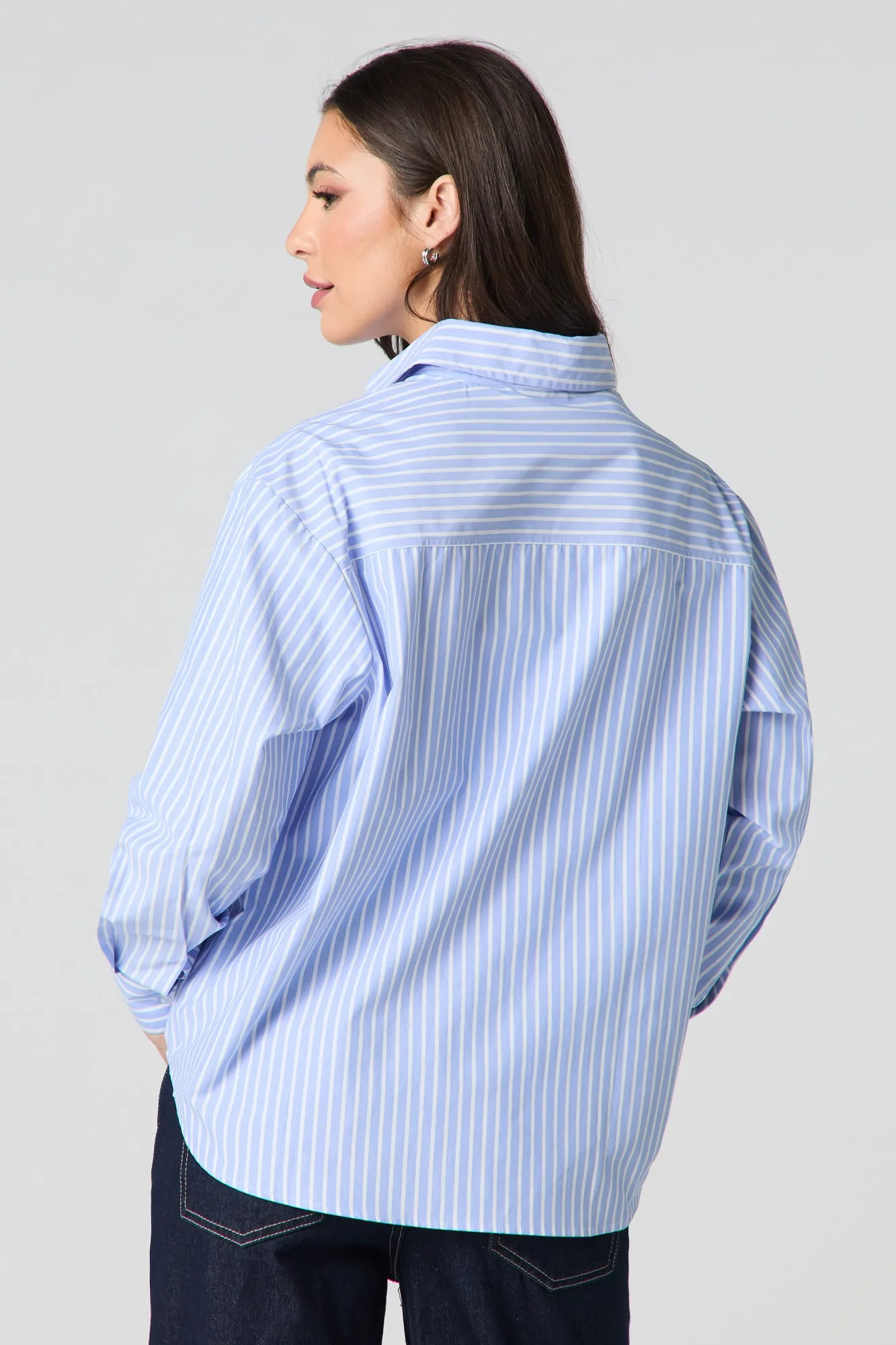 Oversized Striped Button-Up Top sold by Urban Planet product image thumbnail 2