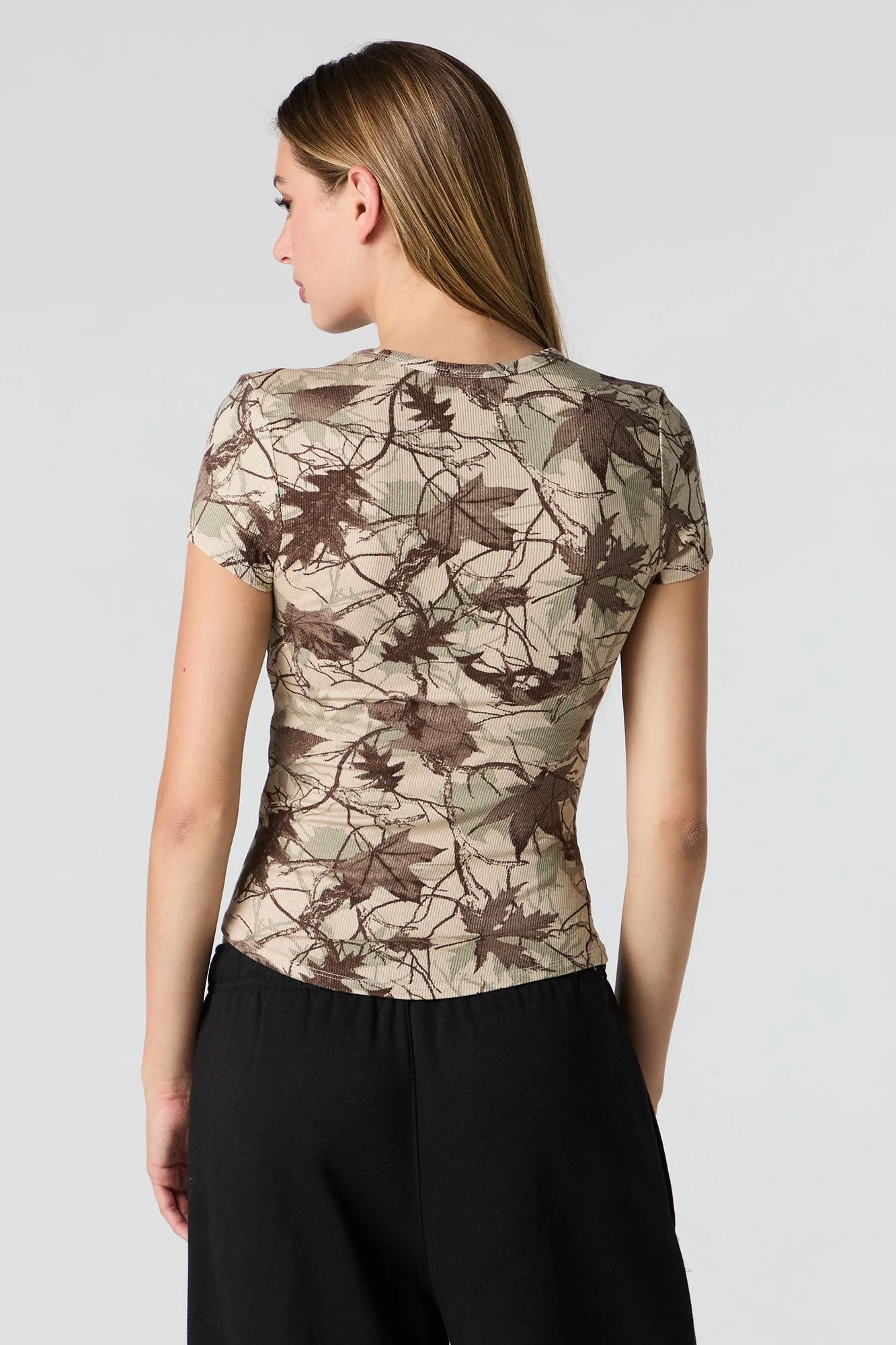 Ribbed Curved Hem T-Shirt sold by Urban Planet product image thumbnail 2