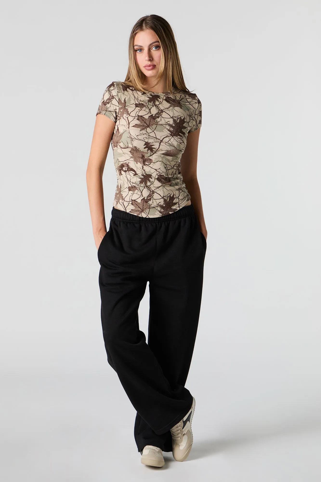 Ribbed Curved Hem T-Shirt sold by Urban Planet product image thumbnail 3