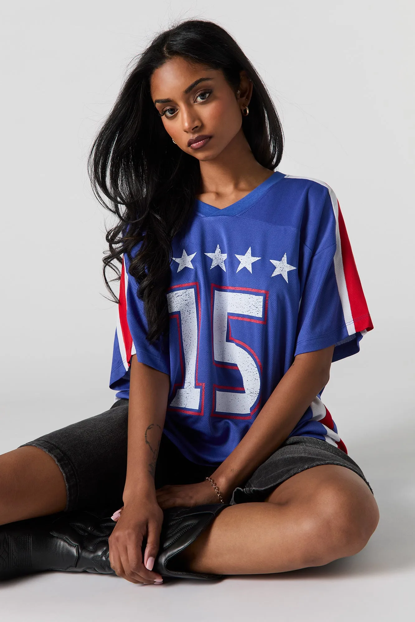 Graphic Mesh Oversized Jersey sold by Urban Planet