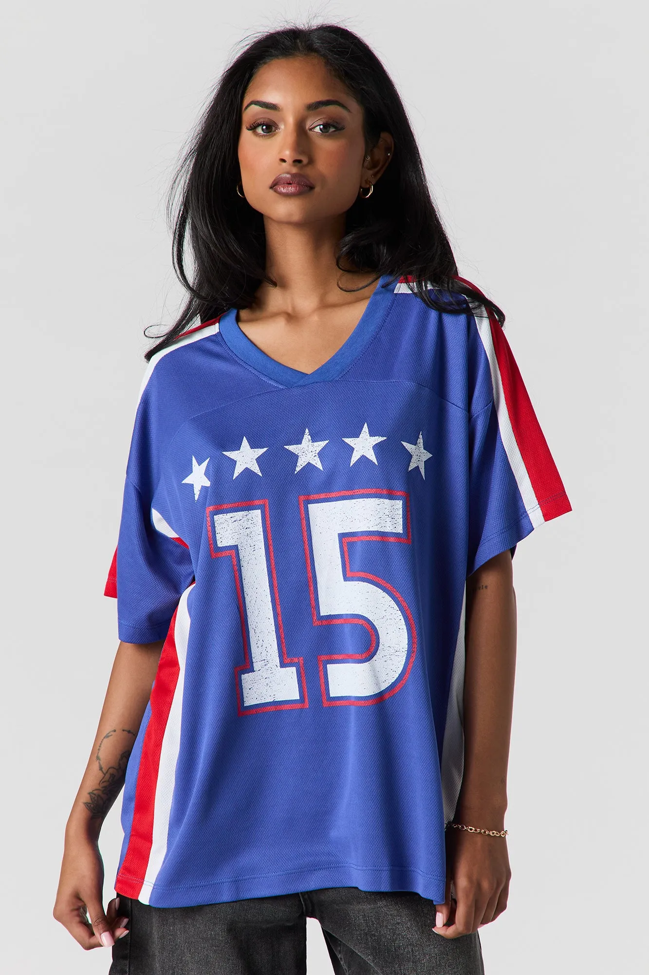 Graphic Mesh Oversized Jersey sold by Urban Planet product image thumbnail 4