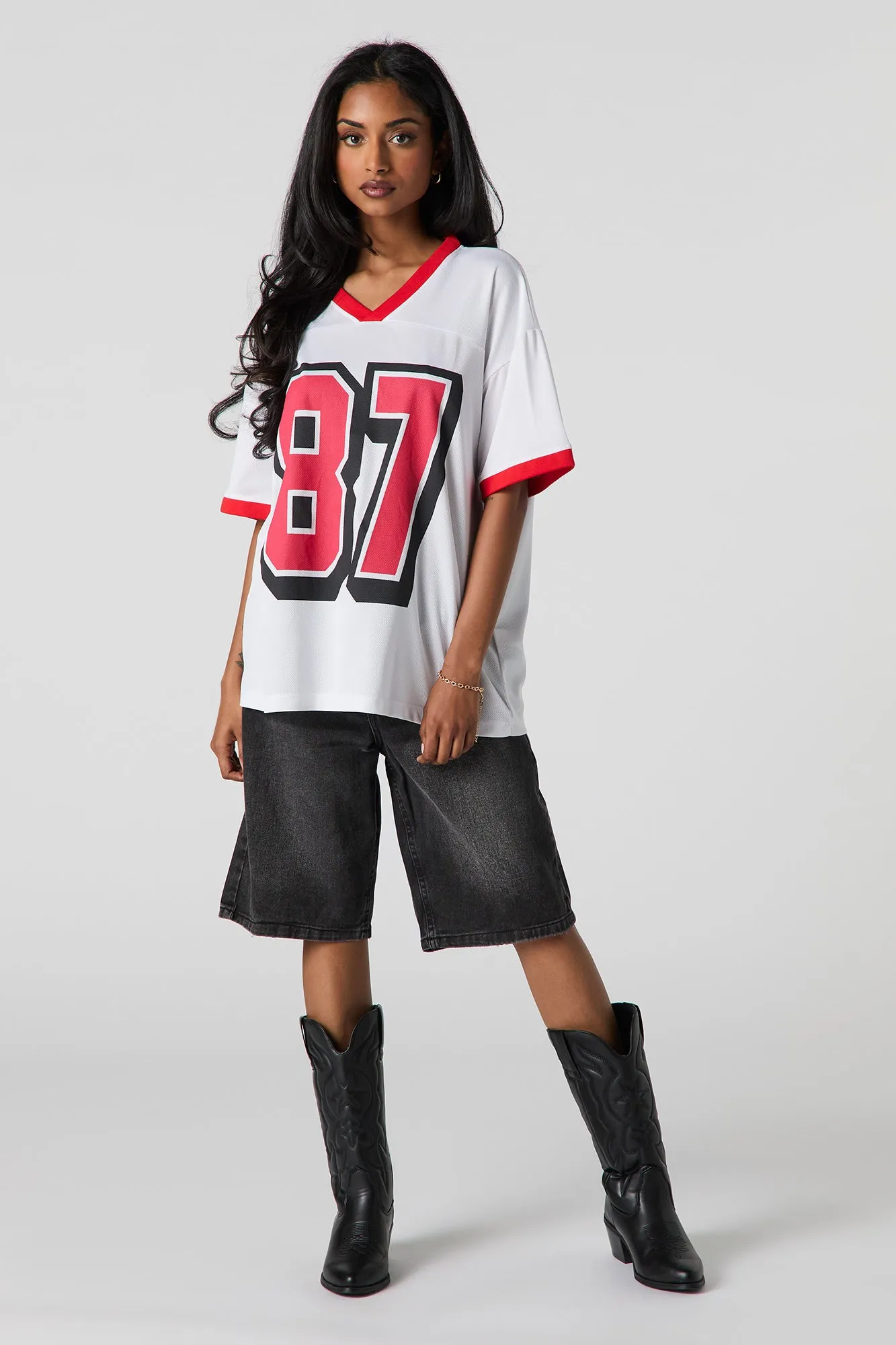 Jersey surdimensionné en filet imprimé sold by Urban Planet product image thumbnail 4