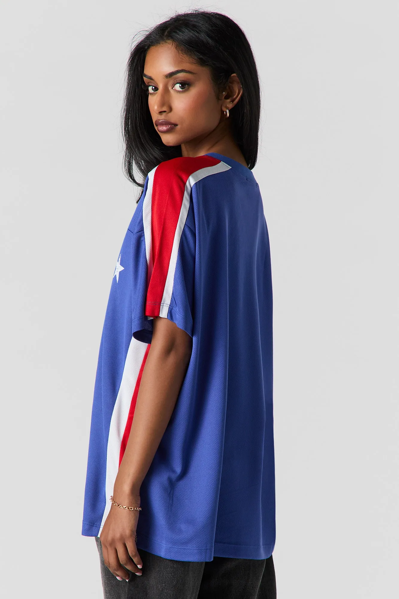 Jersey surdimensionné en filet imprimé sold by Urban Planet product image thumbnail 5