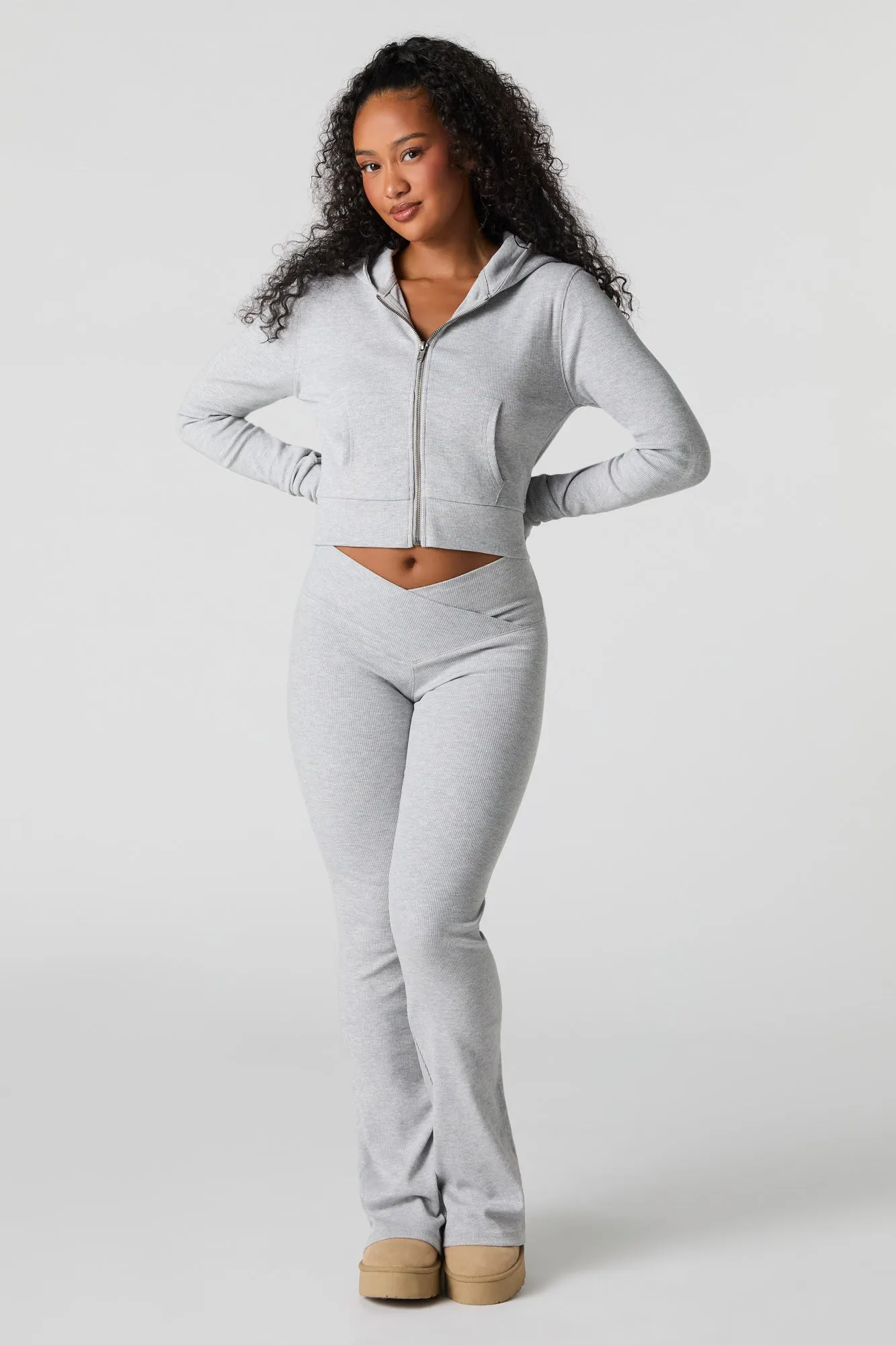 Legging côtelé évasé à taille en V sold by Urban Planet product image thumbnail 5