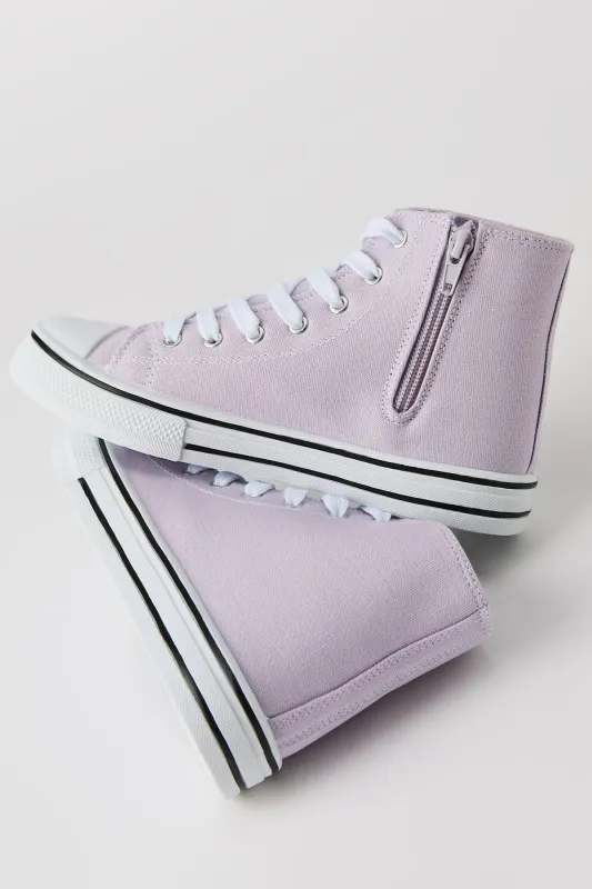 Girls Canvas High Top Lace Up Sneaker sold by Urban Planet