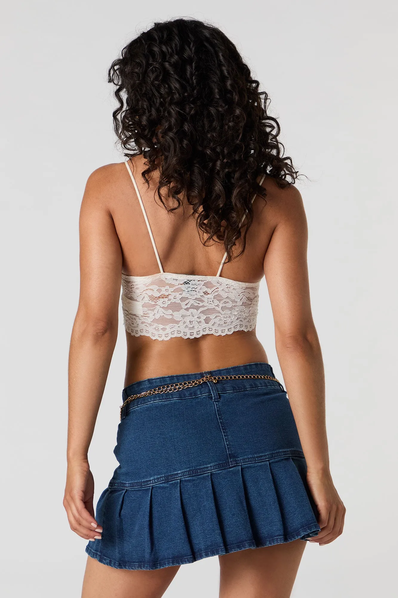 Low Rise Pleated Denim Mini Skirt sold by Urban Planet product image thumbnail 2