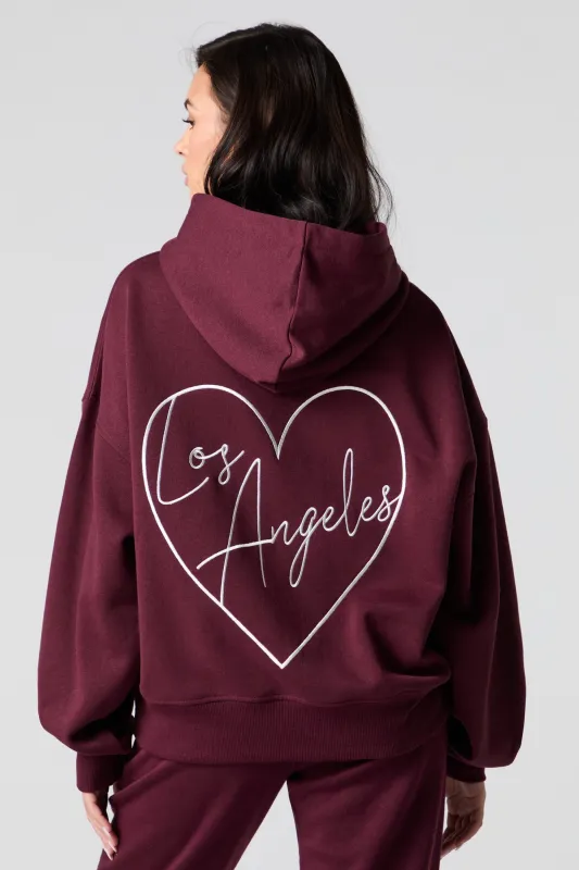 Embroidered Boxy Fleece Hoodie sold by Urban Planet