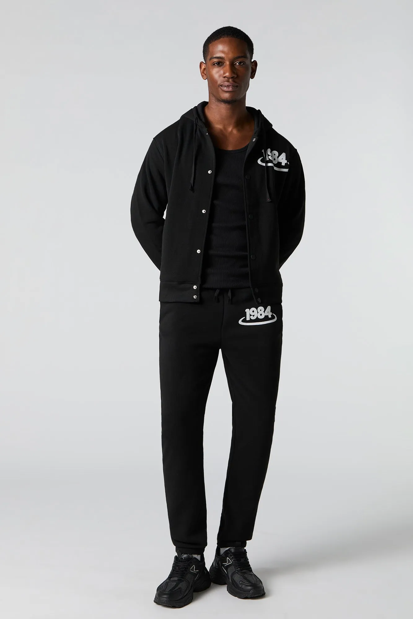 1984 Flock Print Fleece Jogger sold by Urban Planet product image thumbnail 3