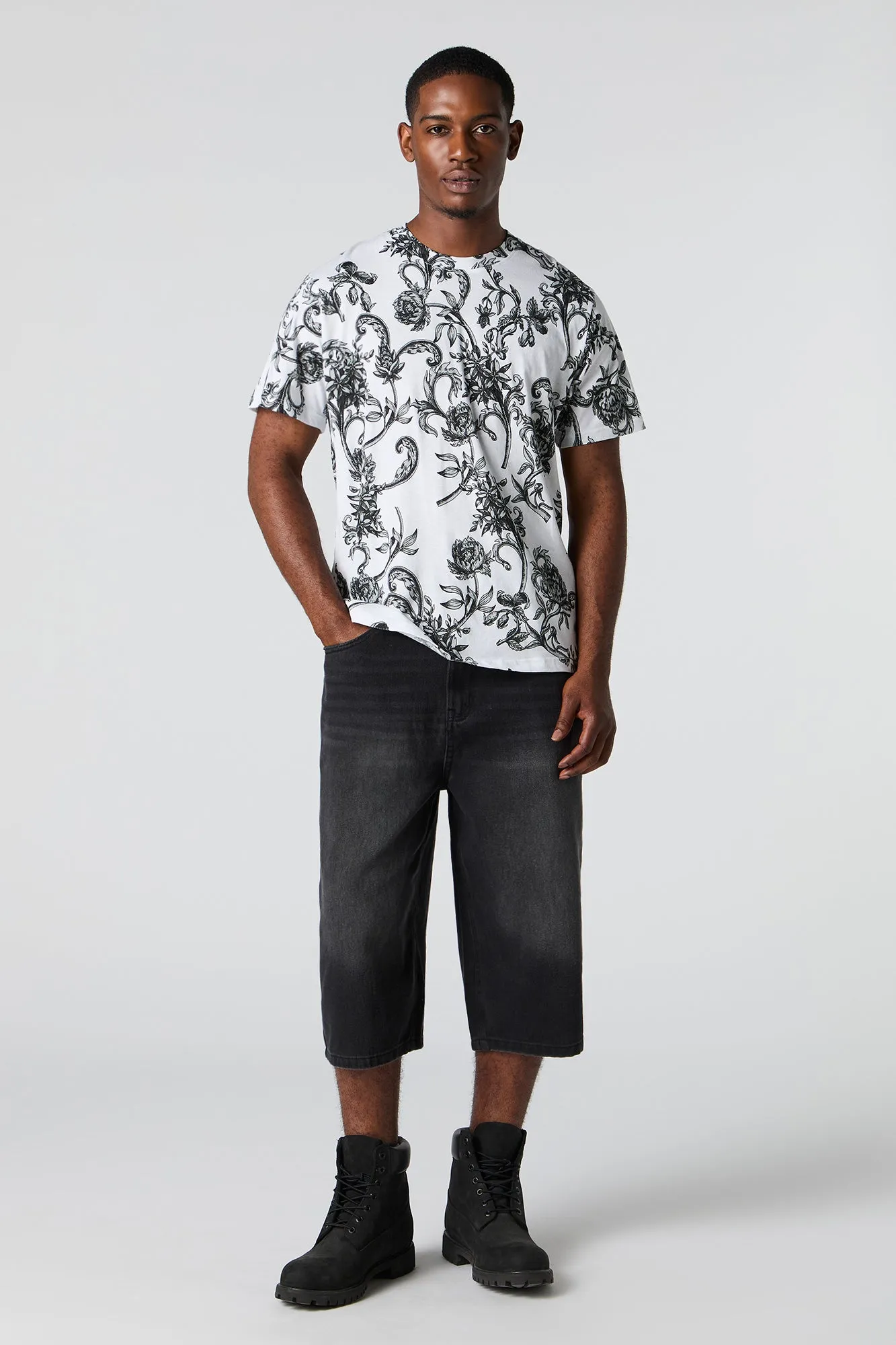 Floral Print T-Shirt sold by Urban Planet product image thumbnail 3