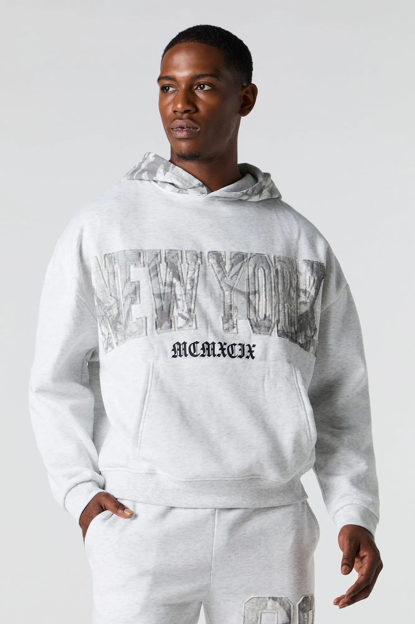 Camo Patch Boxy Fleece Hoodie sold by Urban Planet product image thumbnail 2