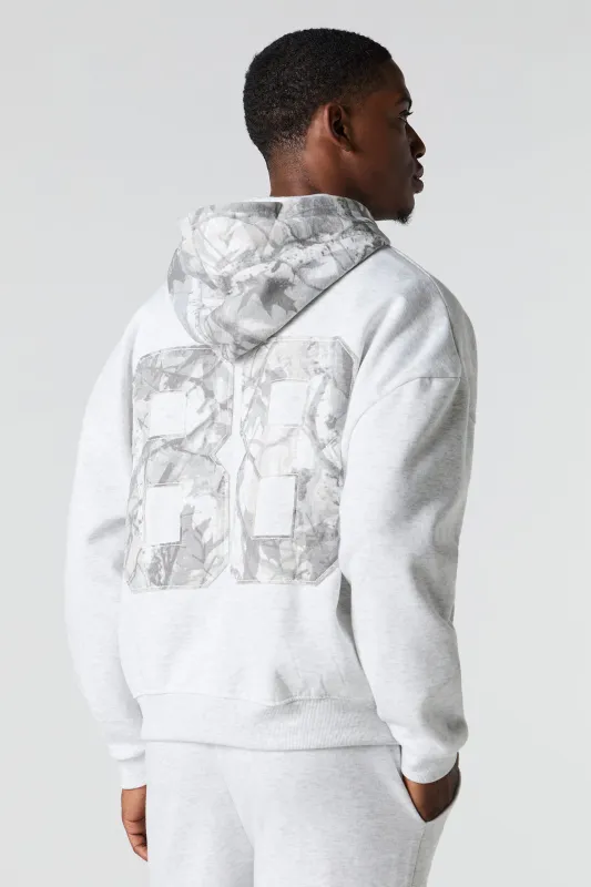 Camo Patch Boxy Fleece Hoodie sold by Urban Planet