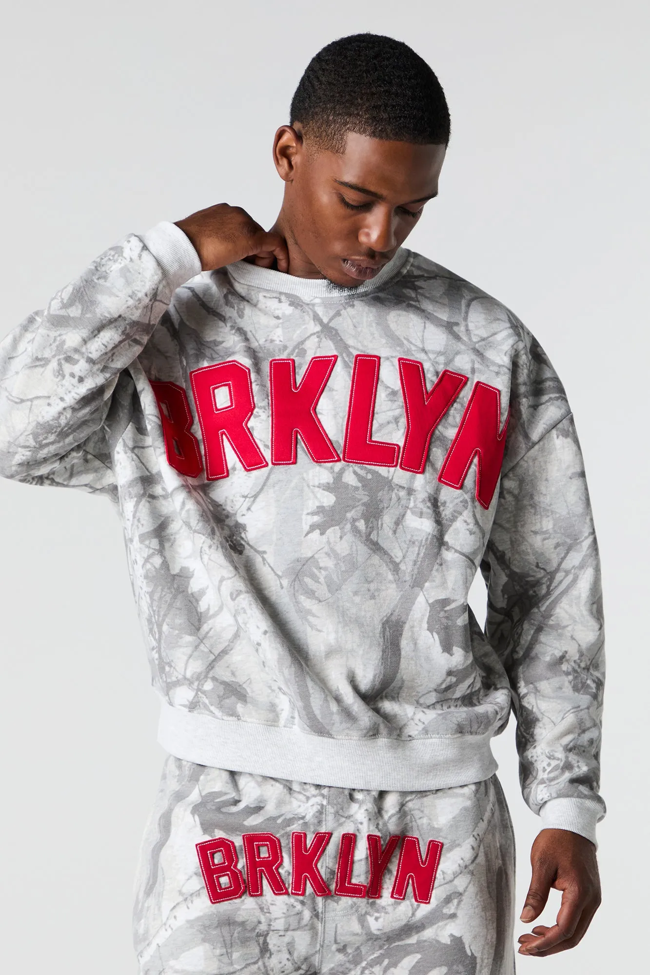 Camo Patch Boxy Fleece Sweatshirt sold by Urban Planet product image thumbnail 4