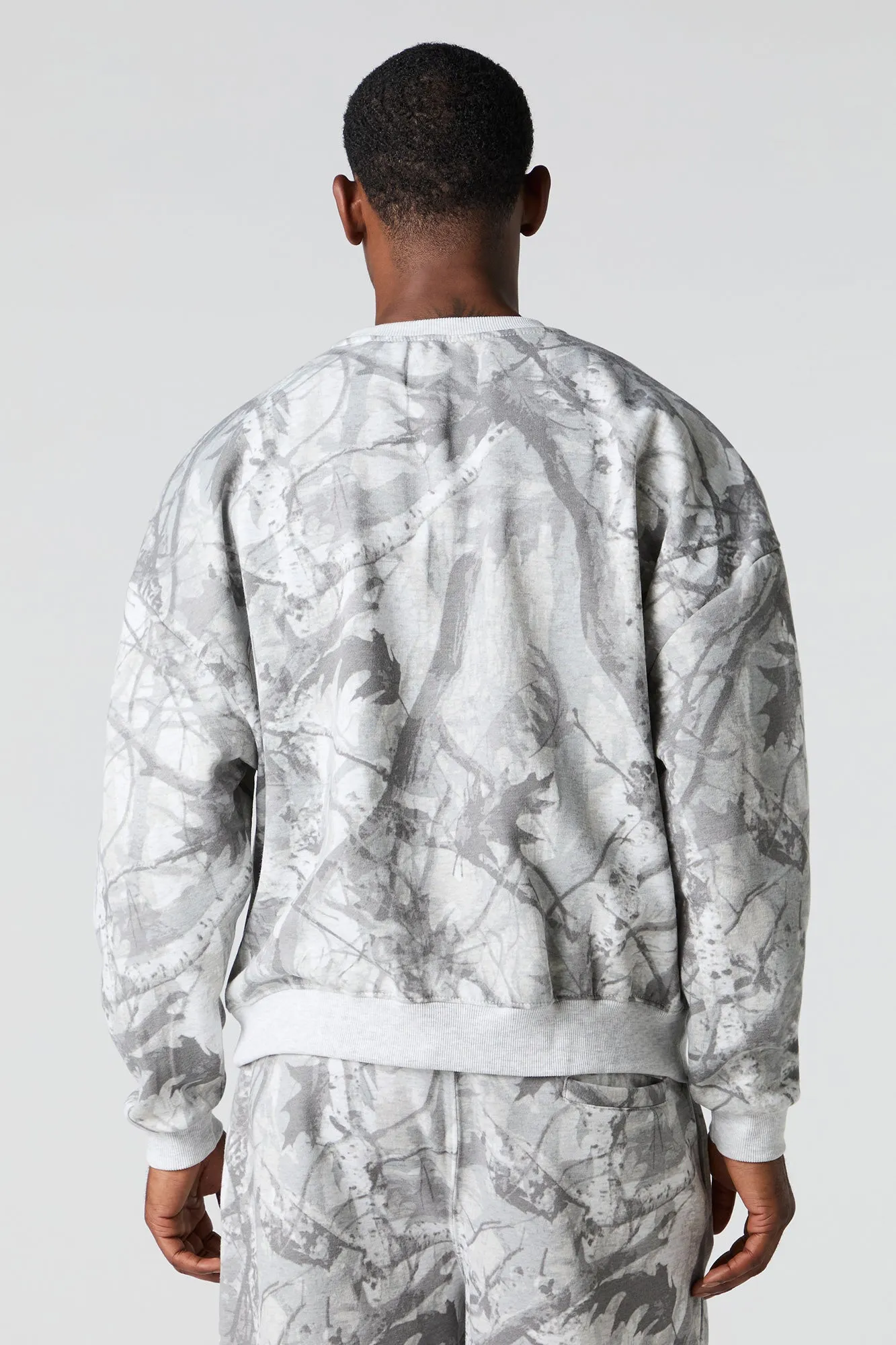 Chandail carré en molleton avec empiècement et motif camouflage sold by Urban Planet product image thumbnail 5