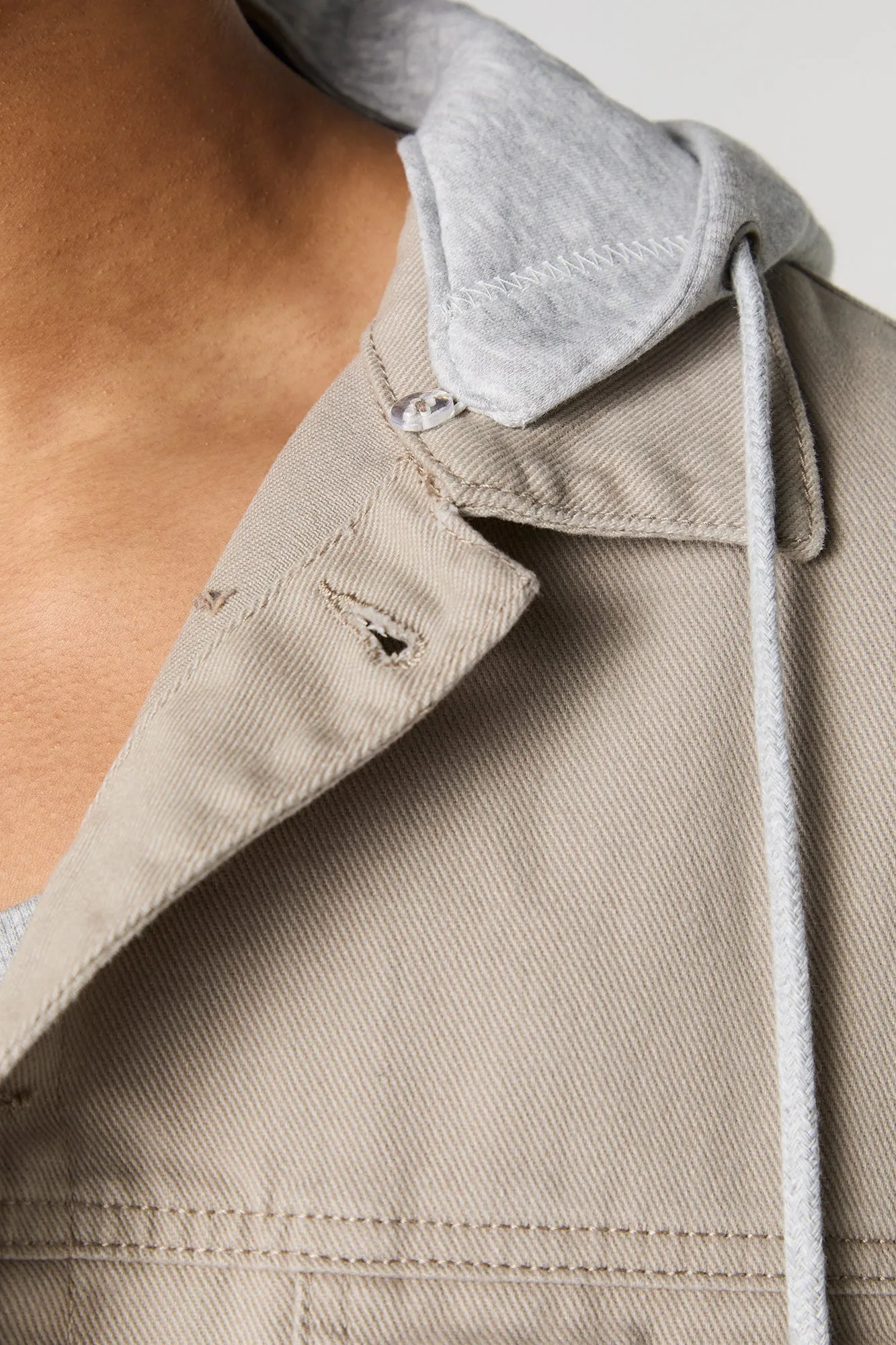 Fleece Hooded Denim Trucker Jacket sold by Urban Planet product image thumbnail 4