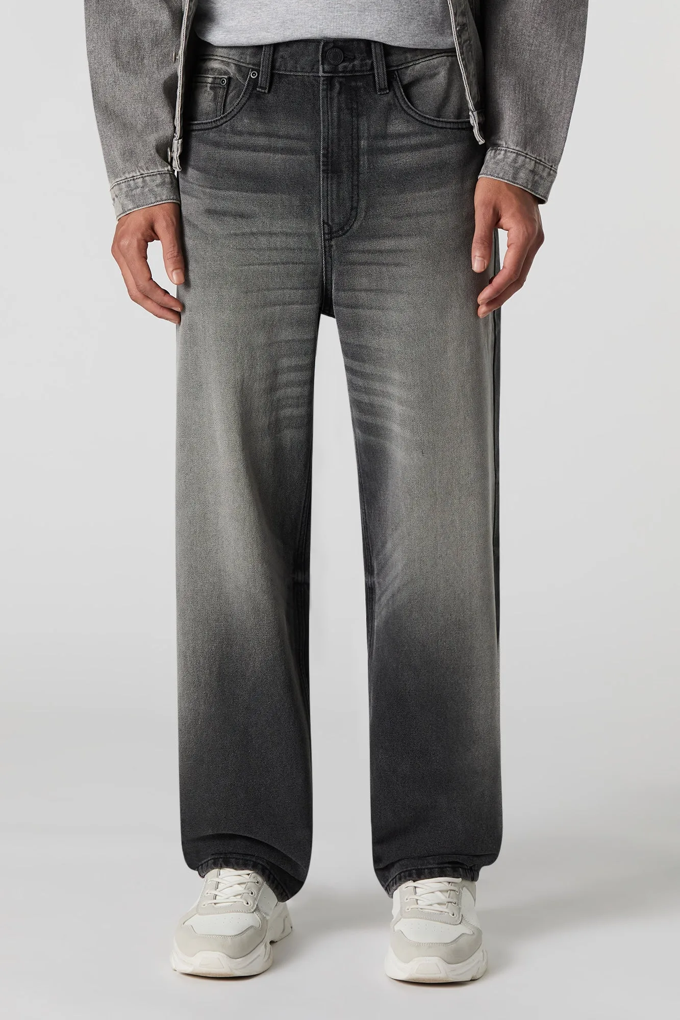 Baggy Washed Grey Jean sold by Urban Planet