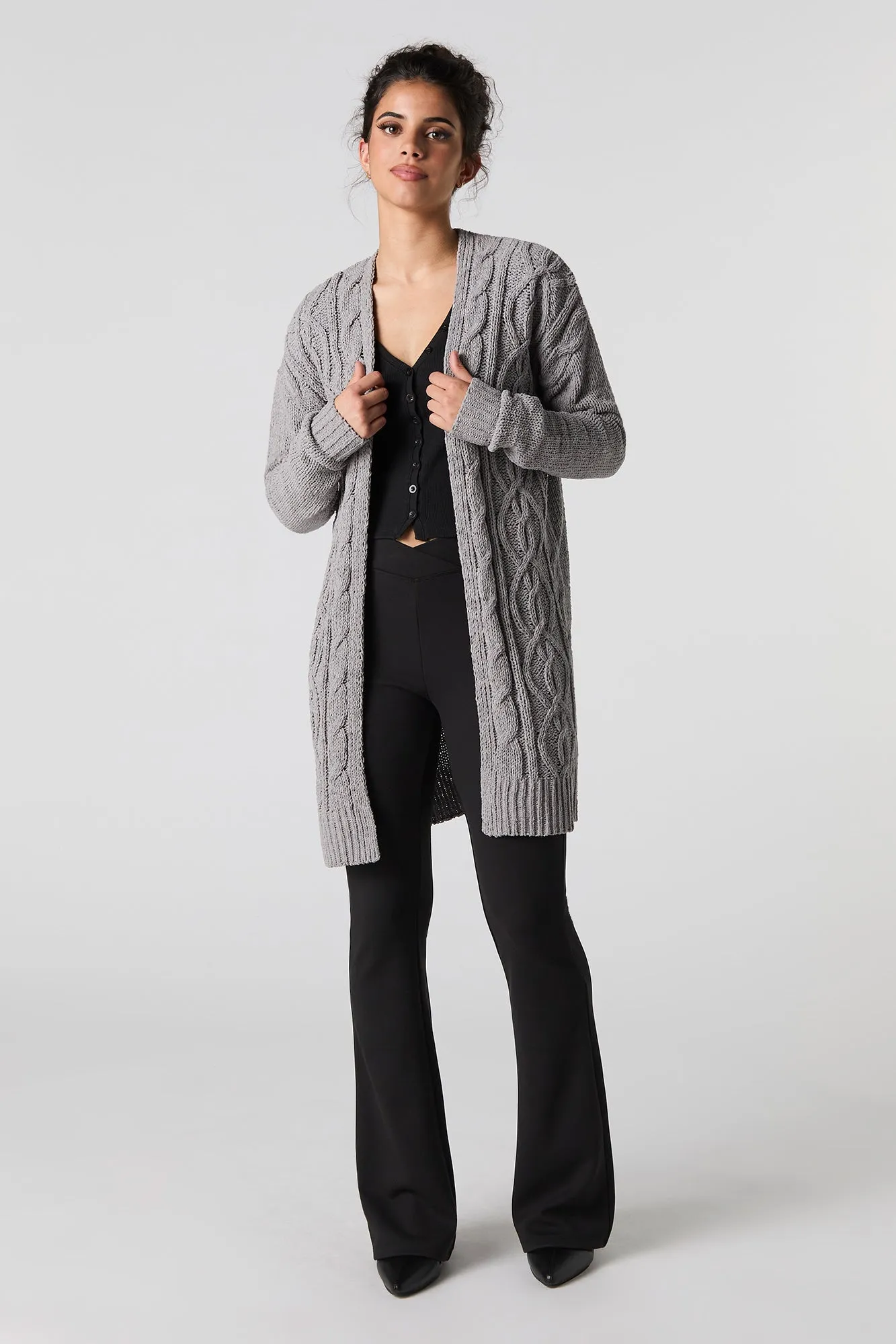 Cable Knit Longline Cardigan sold by Urban Planet product image thumbnail 3