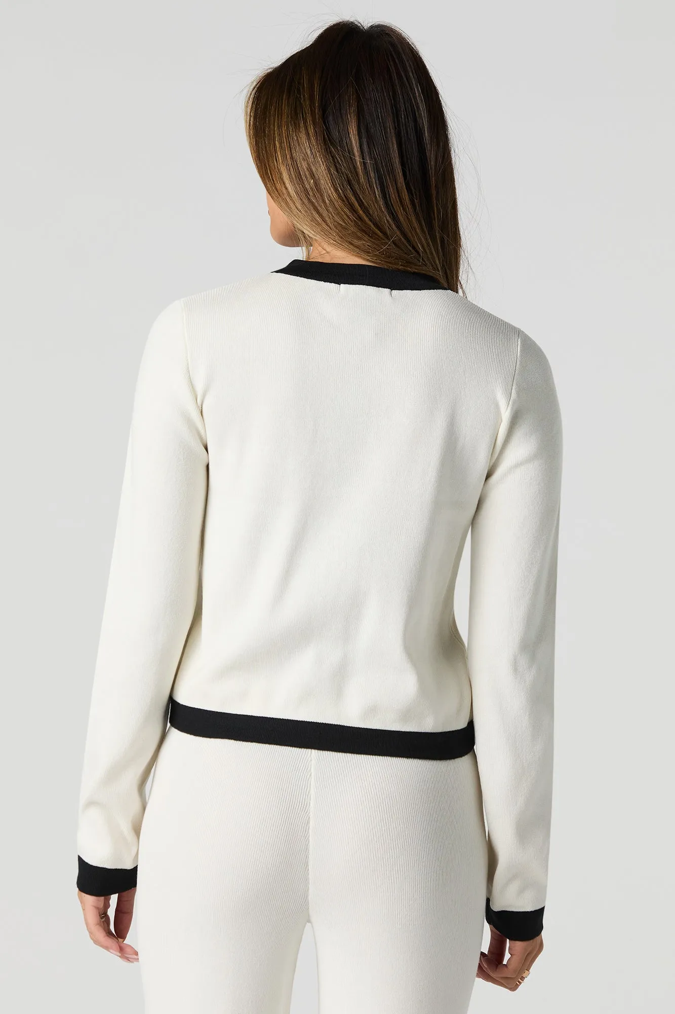 Contrast Trim Button Front Knit Cardigan sold by Urban Planet product image thumbnail 5