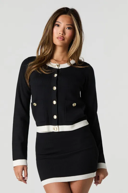 Contrast Trim Knit Mini Skirt sold by Urban Planet