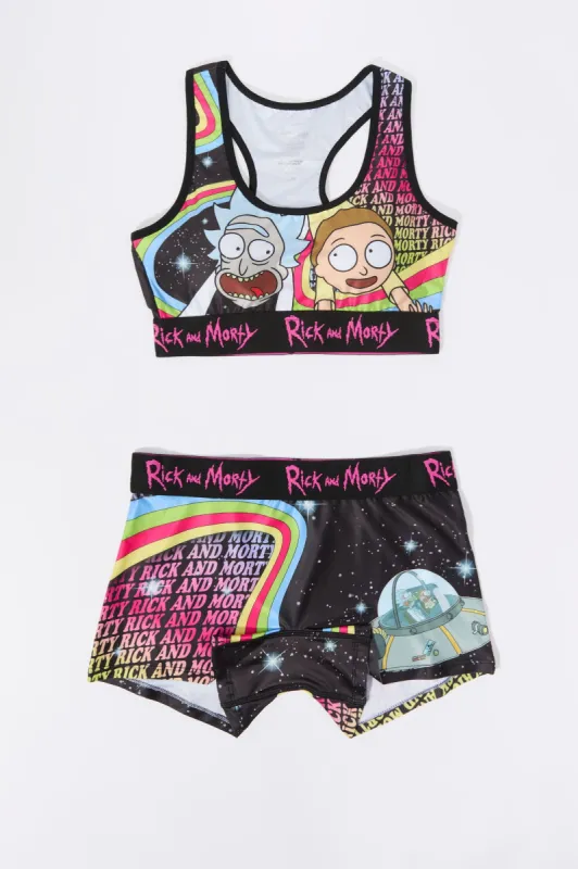 Rick and Morty Bra and Boy Short 2 Piece Set sold by Urban Planet