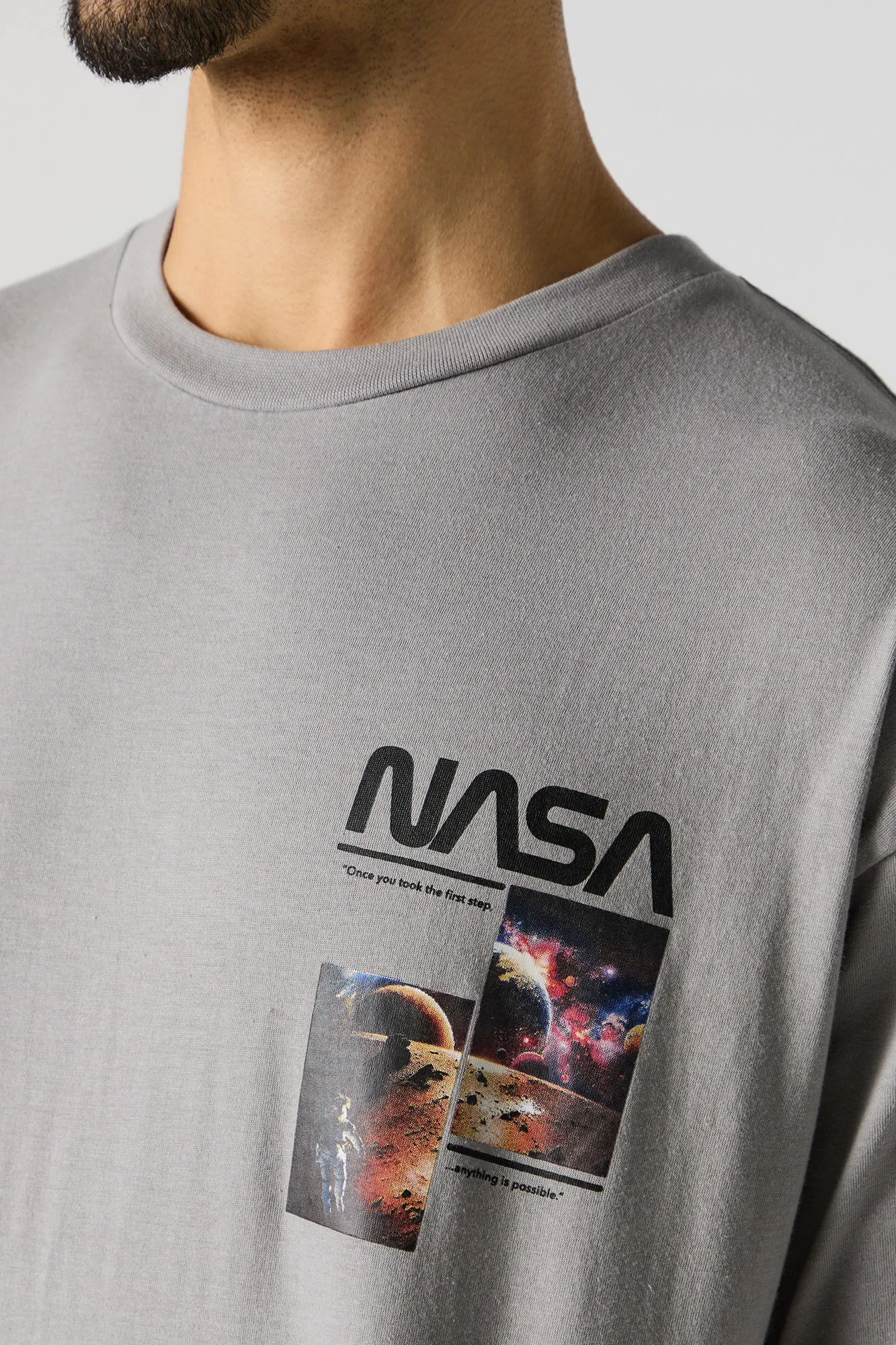 Grey NASA Graphic T-Shirt sold by Urban Planet product image thumbnail 4
