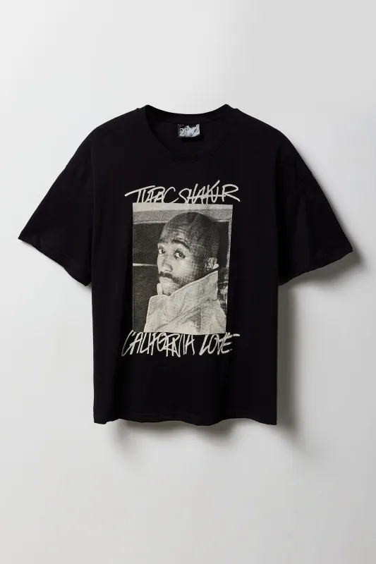 T-shirt coupe garçonne à imprimé Tupac Cali Love sold by Urban Planet