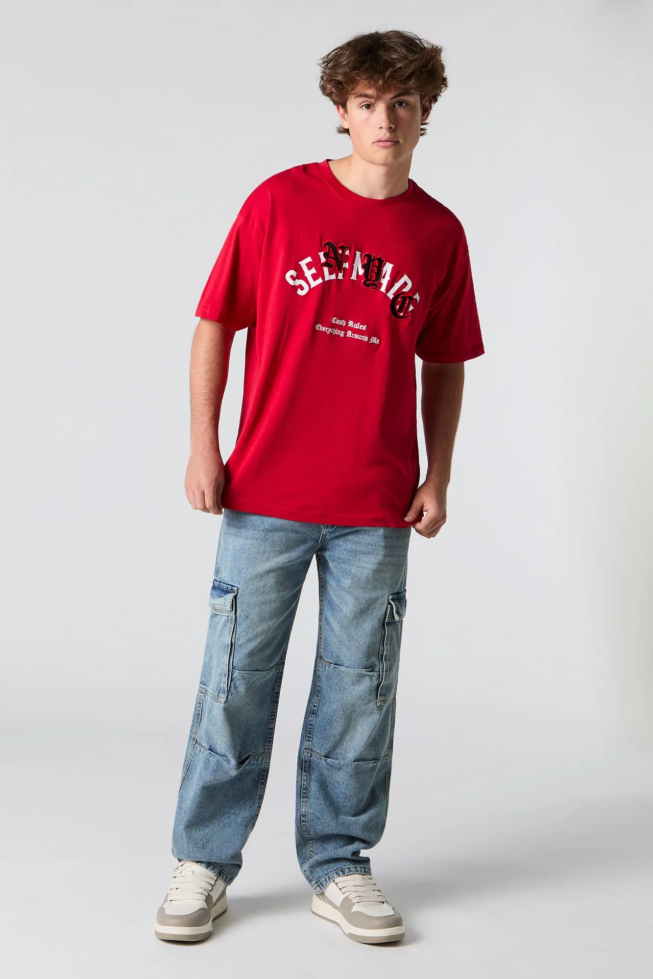 Self Made Embroidered Graphic T-Shirt sold by Urban Planet product image thumbnail 3