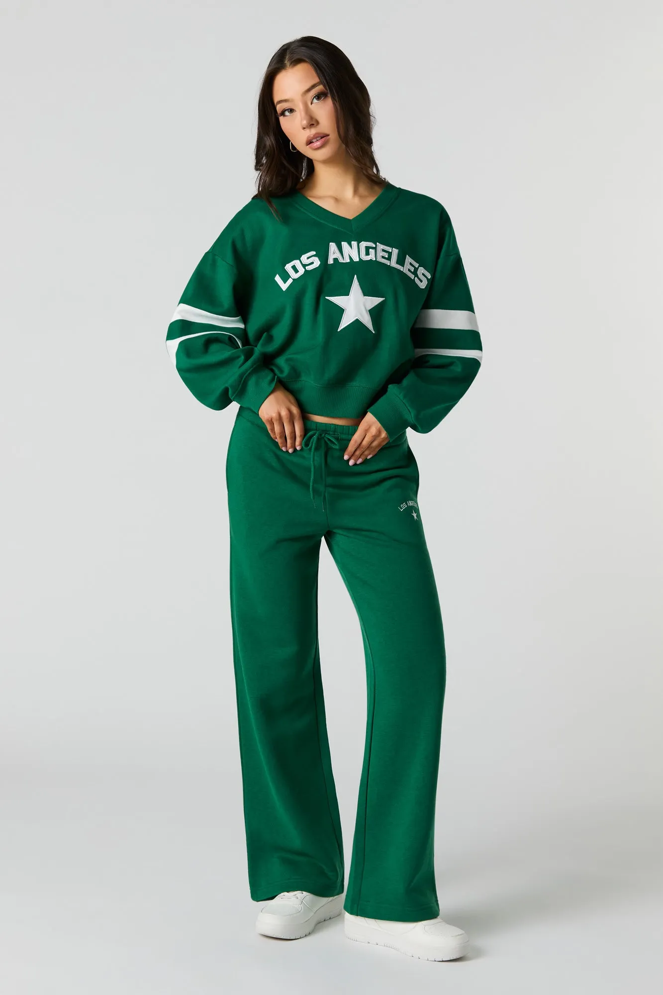 Pantalon d'entraînement en molleton avec motif brodé LA sold by Urban Planet