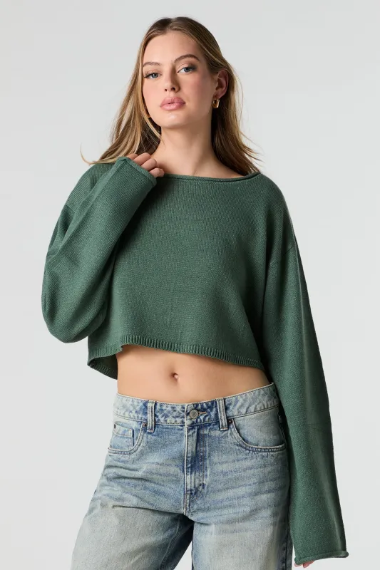 Boat Neck Cropped Sweater sold by Urban Planet