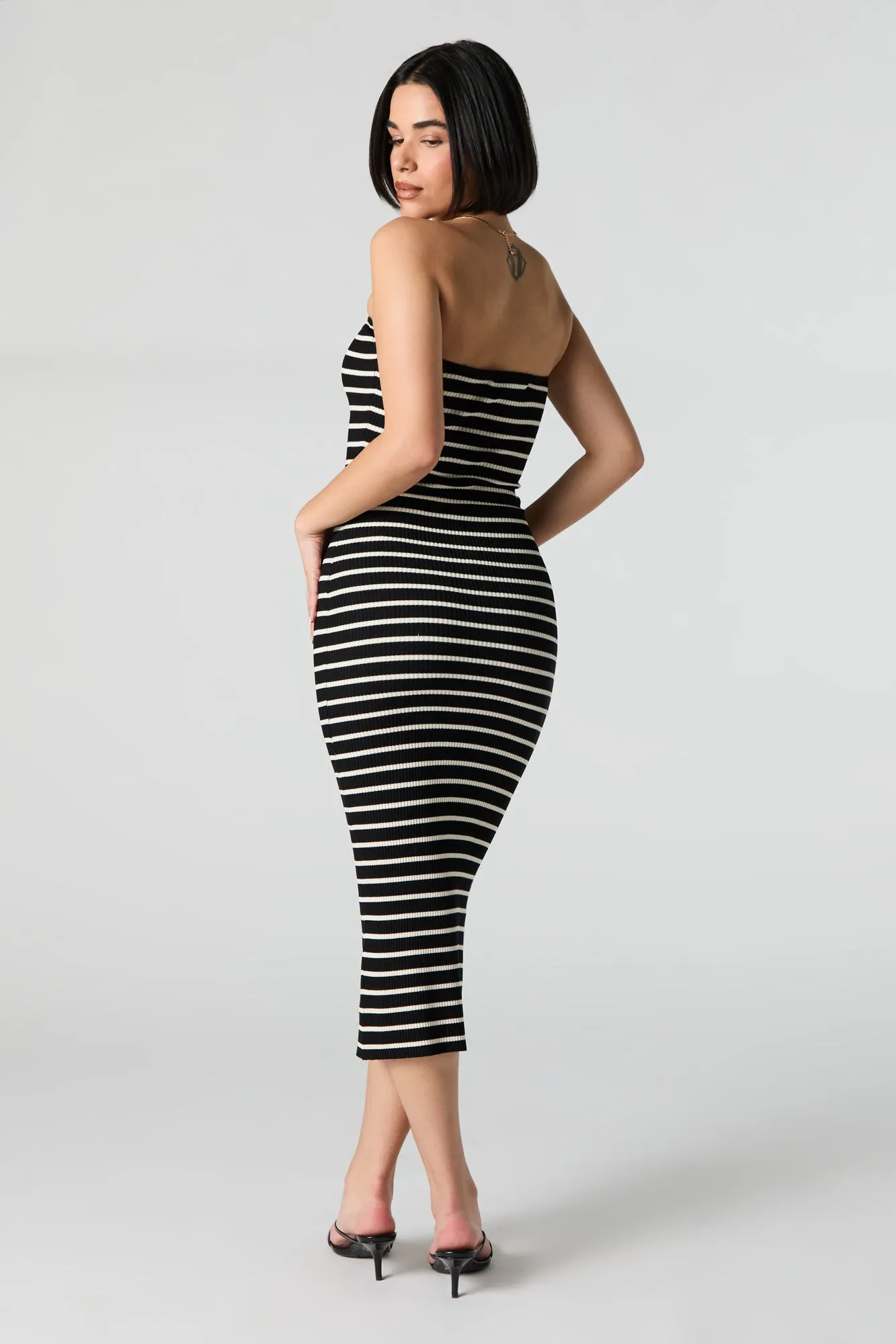 Robe midi côtelée rayée sans bretelles sold by Urban Planet product image thumbnail 3