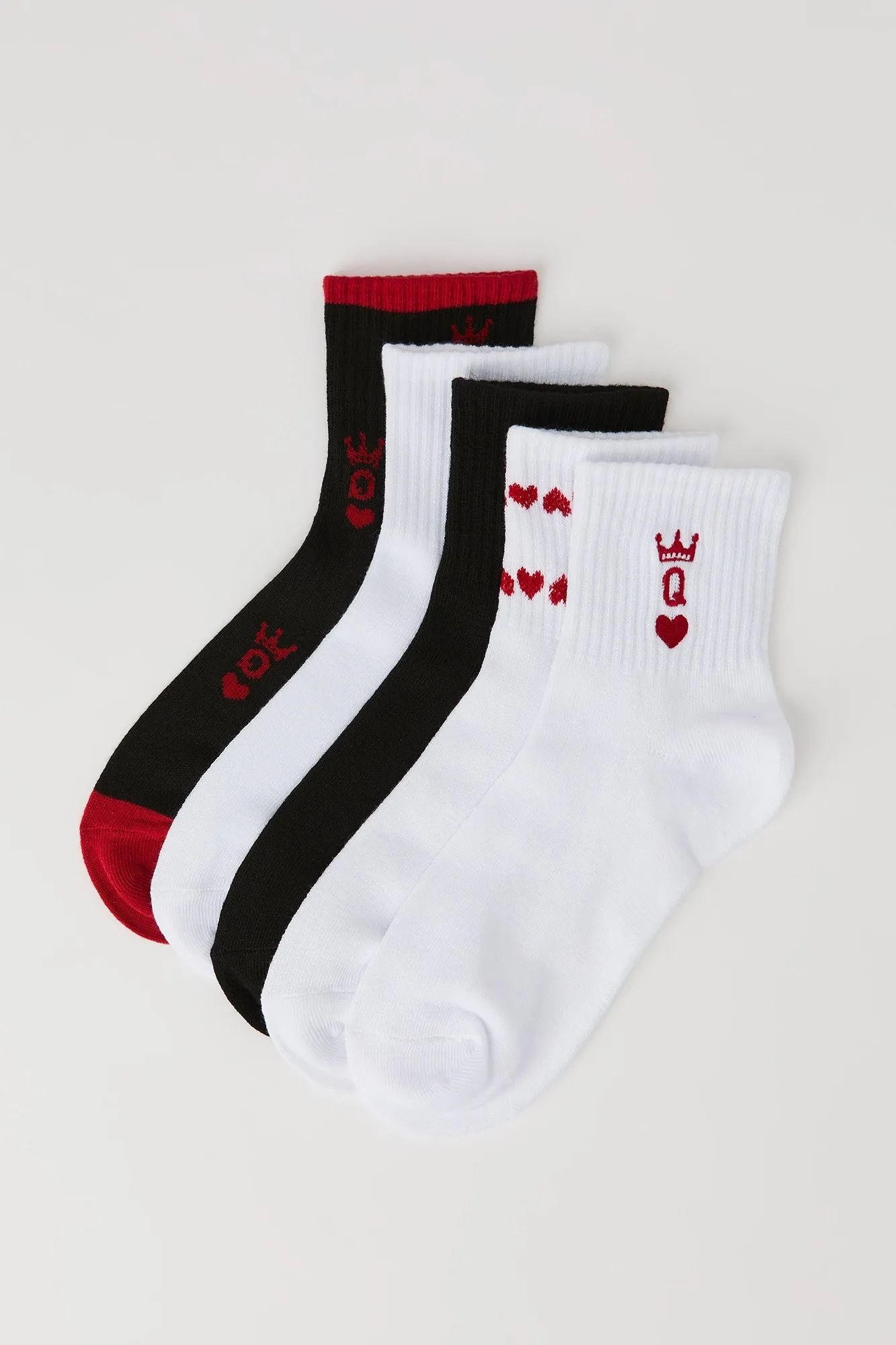 Embroidered Quarter Socks (5 Pack) sold by Urban Planet product image thumbnail 4