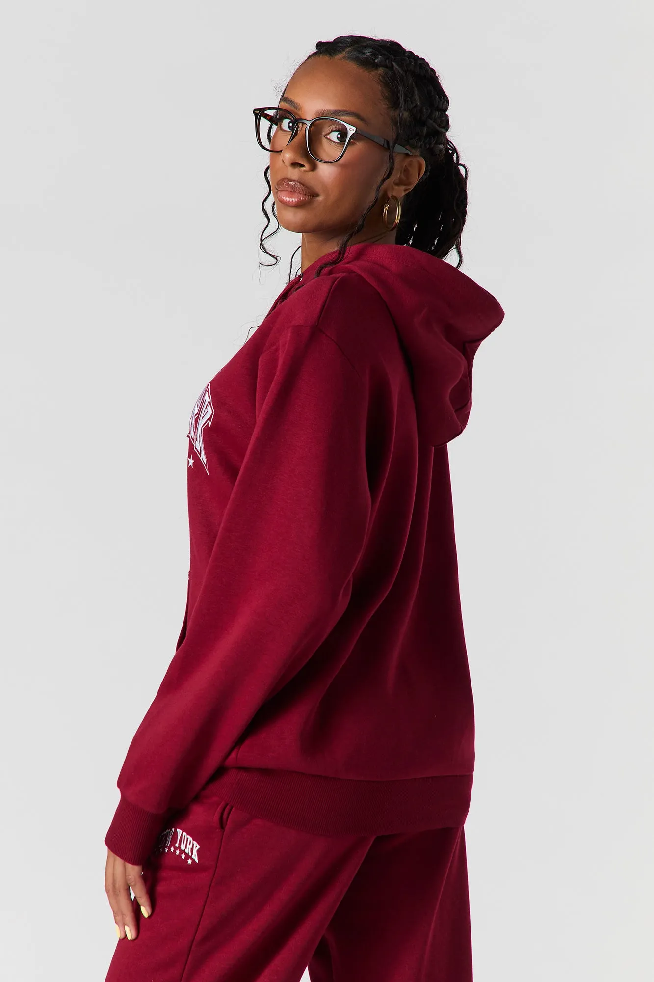 NY Embroidered Fleece Oversized Hoodie sold by Urban Planet product image thumbnail 2