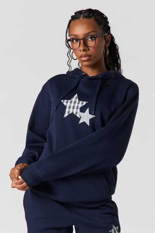 Star Patch Fleece Oversized Hoodie sold by Urban Planet