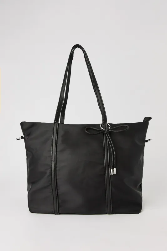Nylon Bow Charm Tote Bag sold by Urban Planet