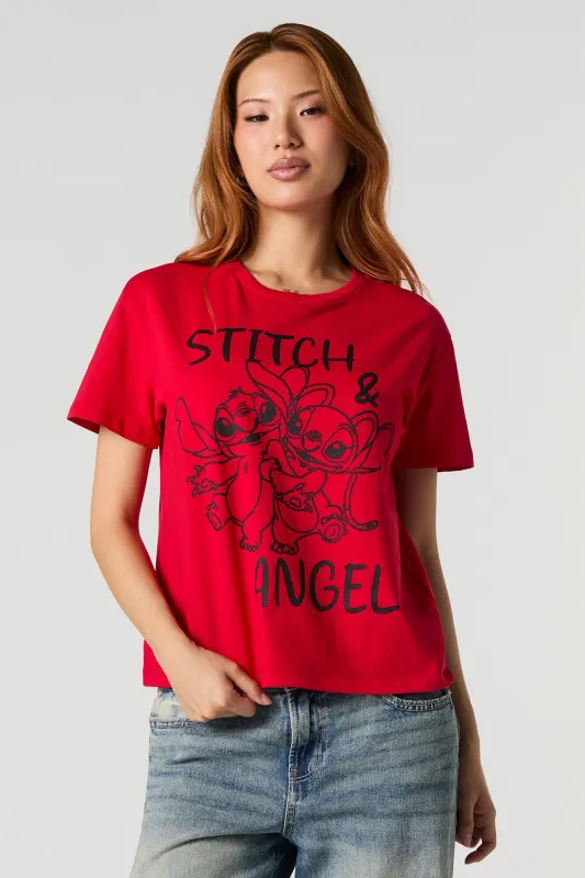 Stitch & Angel Graphic Boxy T-Shirt sold by Urban Planet