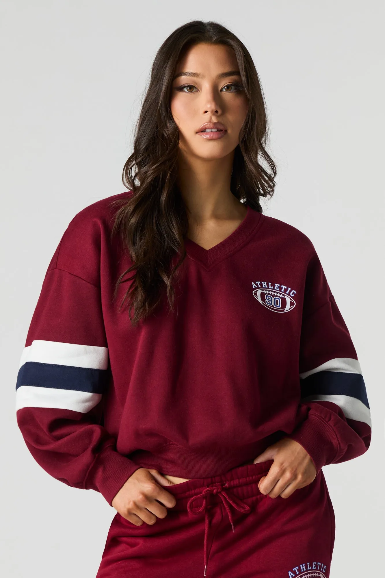 Athletic Graphic Fleece Cropped Sweatshirt sold by Urban Planet product image thumbnail 2