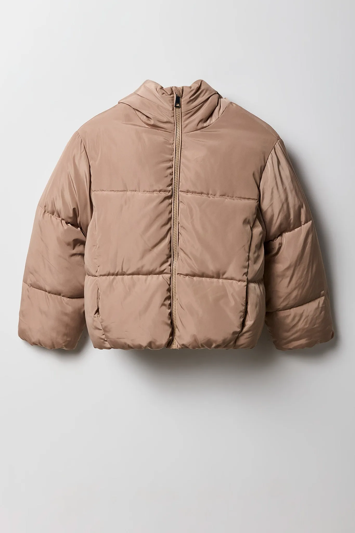 Girls Faux Fur Lined Puffer Jacket sold by Urban Planet