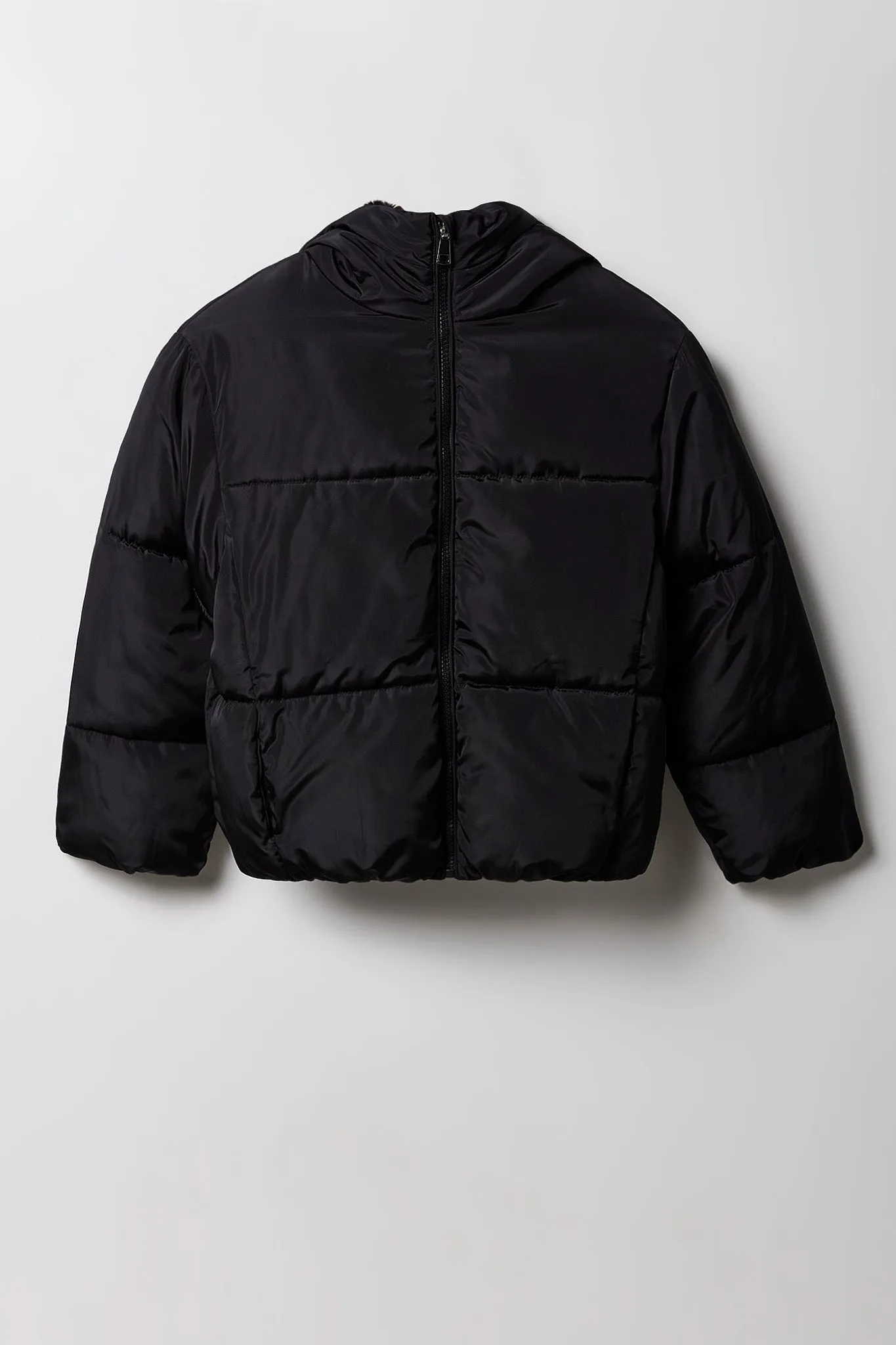 Girls Faux Fur Lined Puffer Jacket sold by Urban Planet product image thumbnail 3