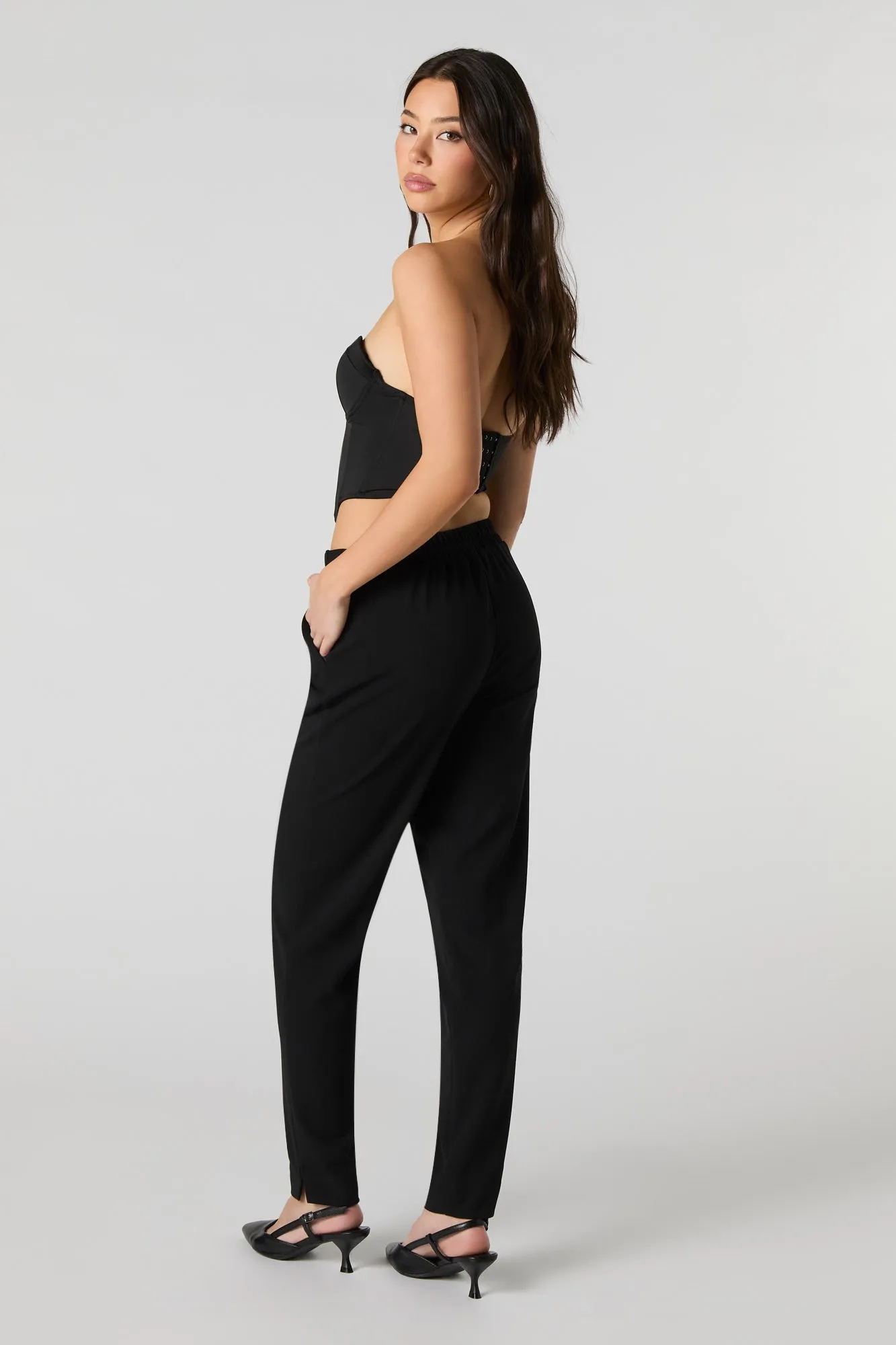 Pantalon habillé en crêpe à ceinture intégrée sold by Urban Planet product image thumbnail 4