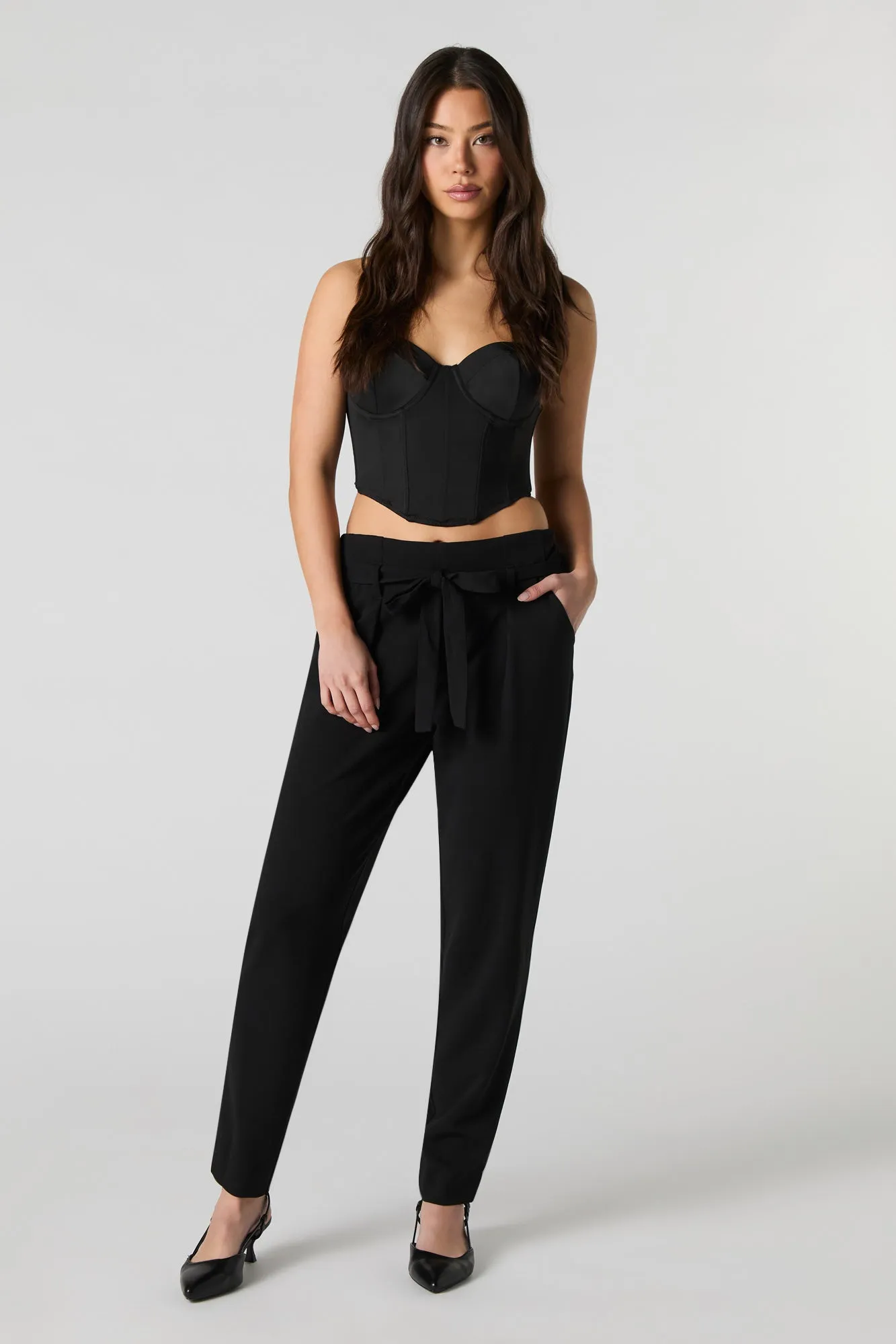 Pantalon habillé en crêpe à ceinture intégrée sold by Urban Planet product image thumbnail 2