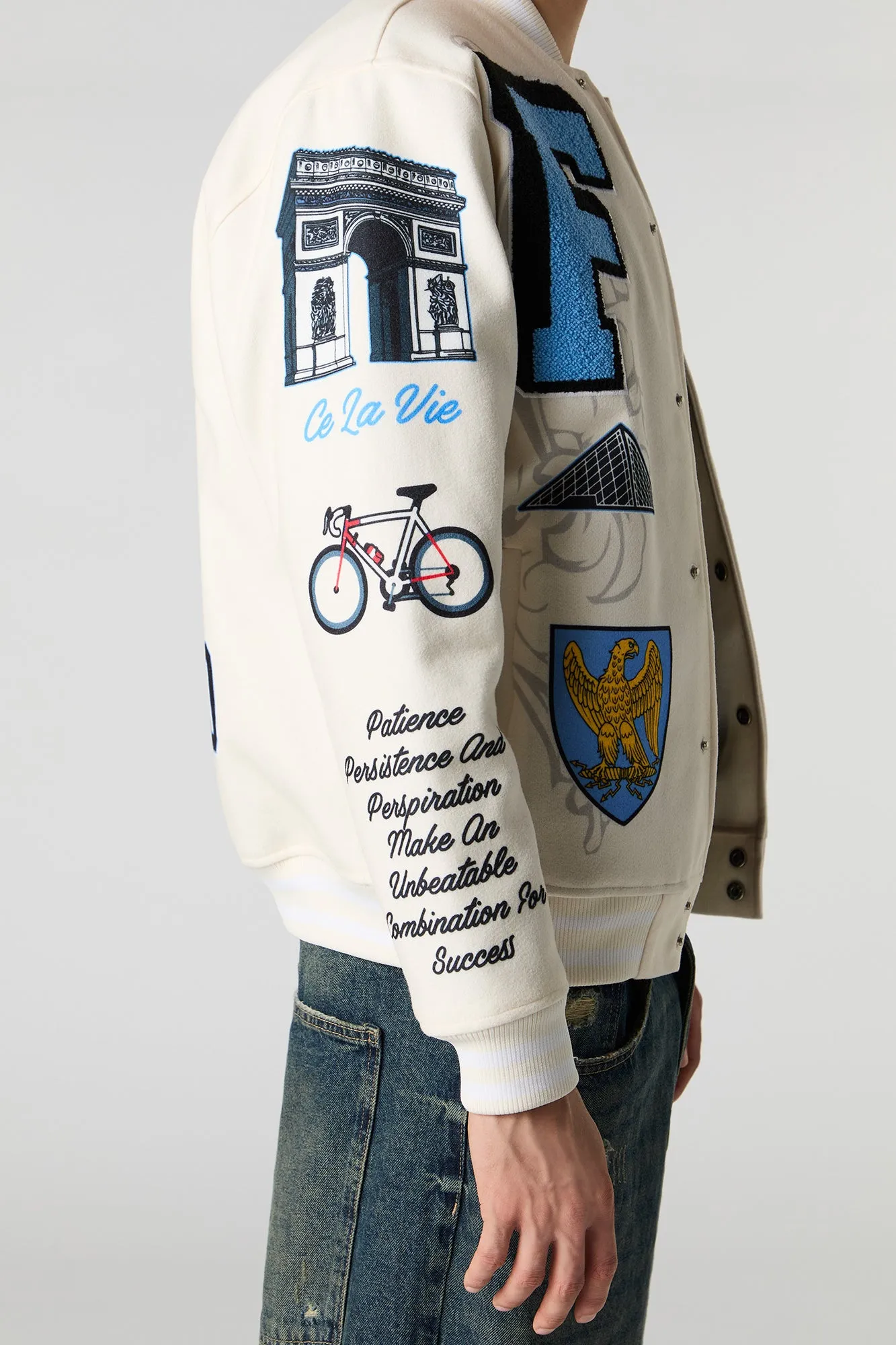 Chenille Embroidered Varsity Bomber Jacket sold by Urban Planet product image thumbnail 5