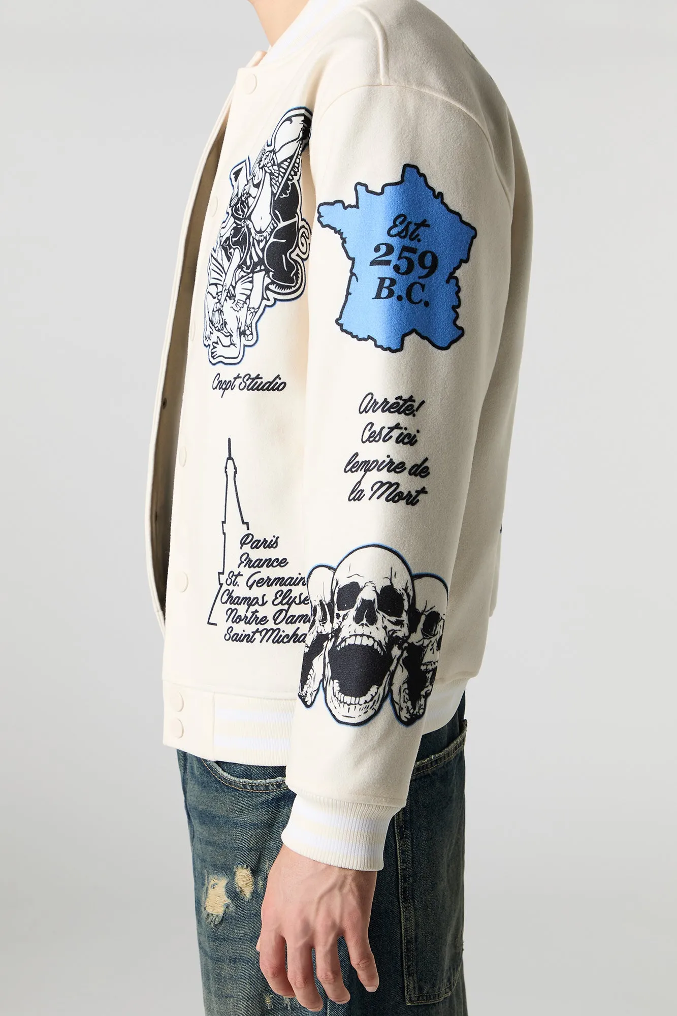 Chenille Embroidered Varsity Bomber Jacket sold by Urban Planet product image thumbnail 4